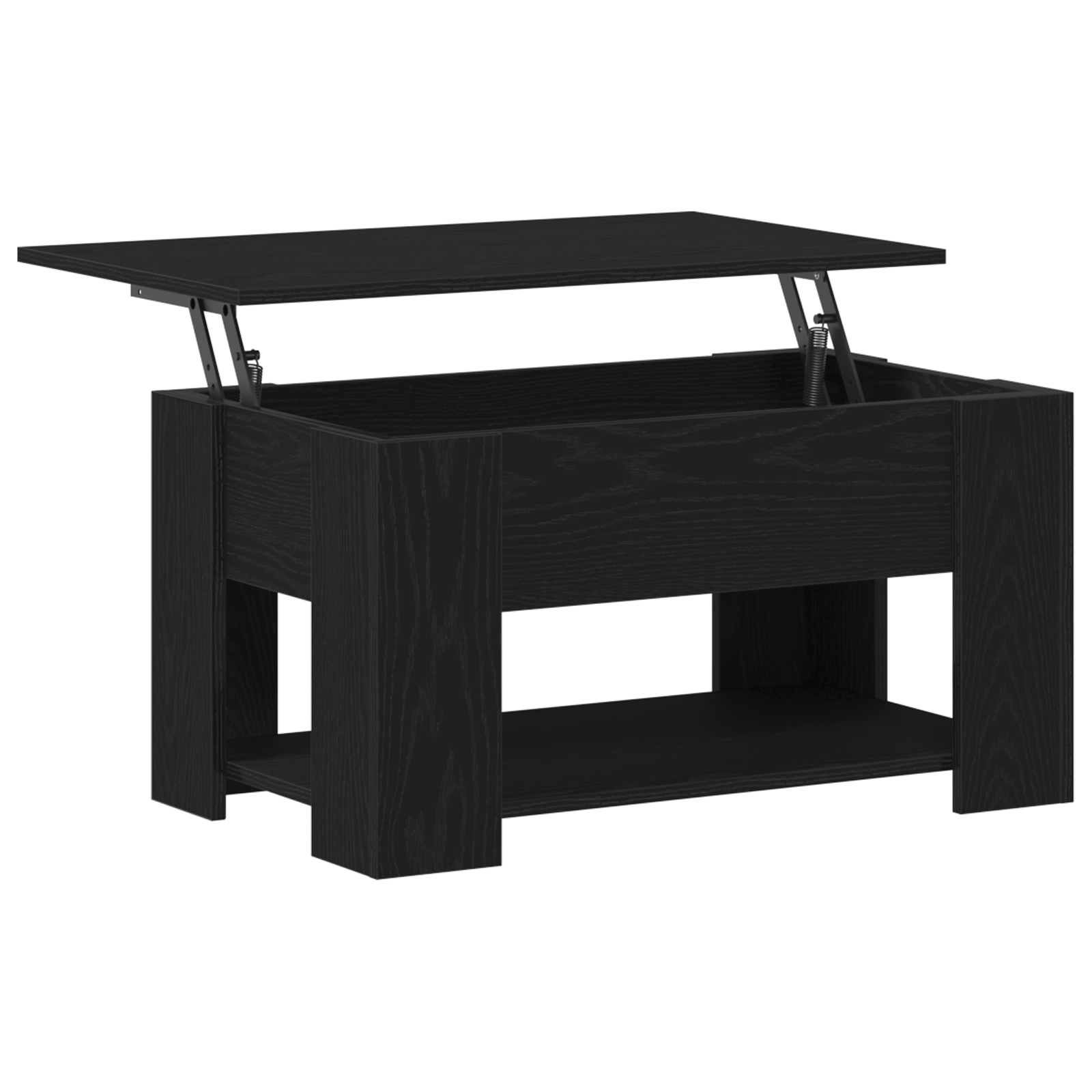 Black Oak Coffee Table 79x49x41 cm Made of Engineered Wood - Image 5