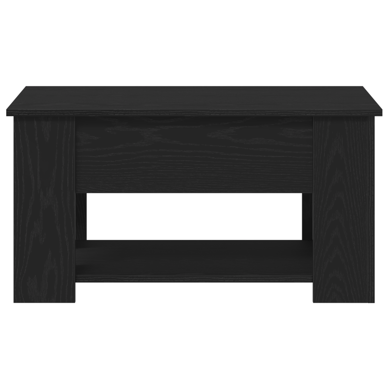 Black Oak Coffee Table 79x49x41 cm Made of Engineered Wood - Image 6