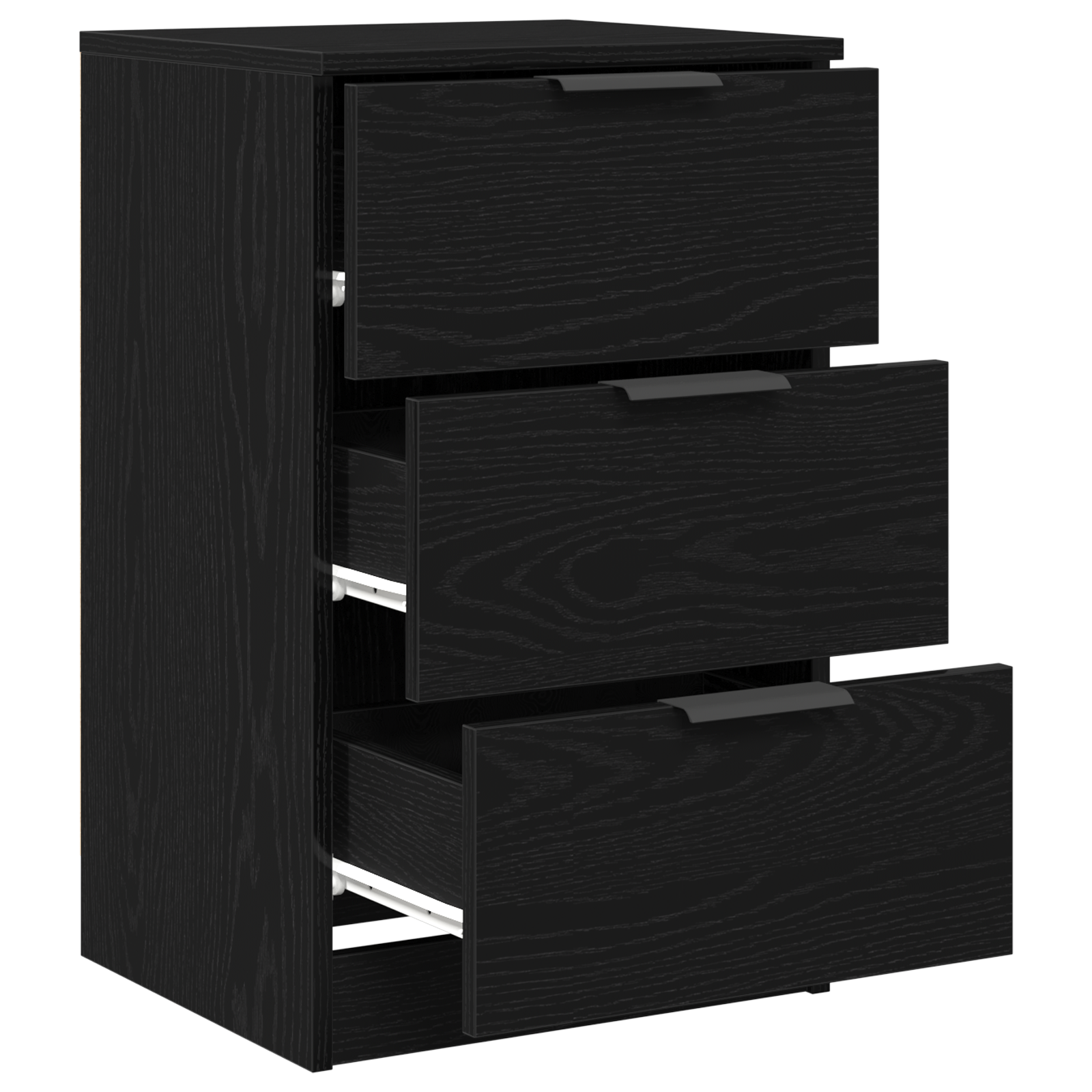 Black Oak Bedside Cabinet - 40x65x65 cm, Made from Engineered Wood - Image 5