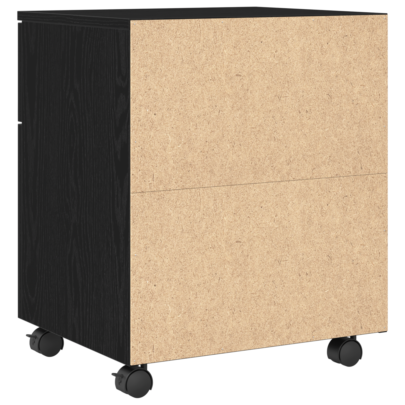 Mobile File Cabinet with Wheels Black Oak 45x38x54 cm - Image 8