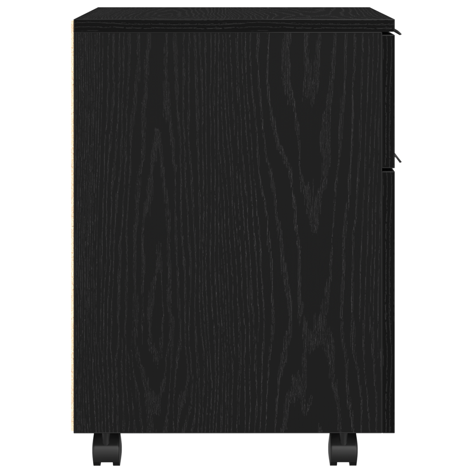 Mobile File Cabinet with Wheels Black Oak 45x38x54 cm - Image 7