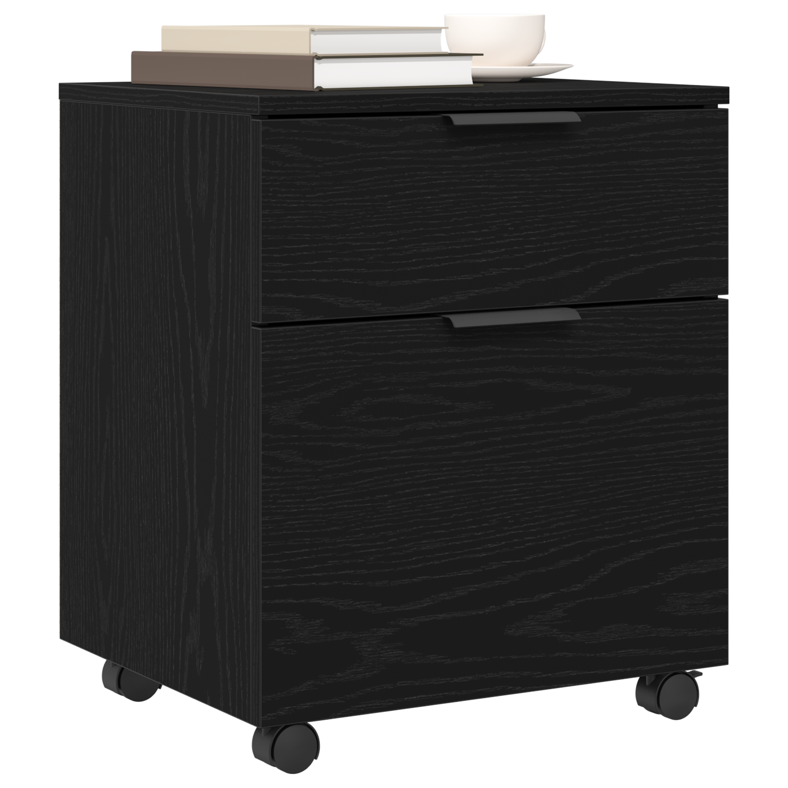 Thumbnail - vidaXL Aktenschrank mit Rollen Schwarz Eiche 45x38x54 cm