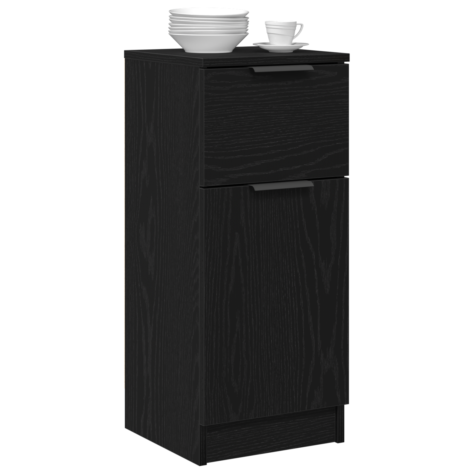 Black Oak Sideboard 30x30x70 cm MDF - Image 3