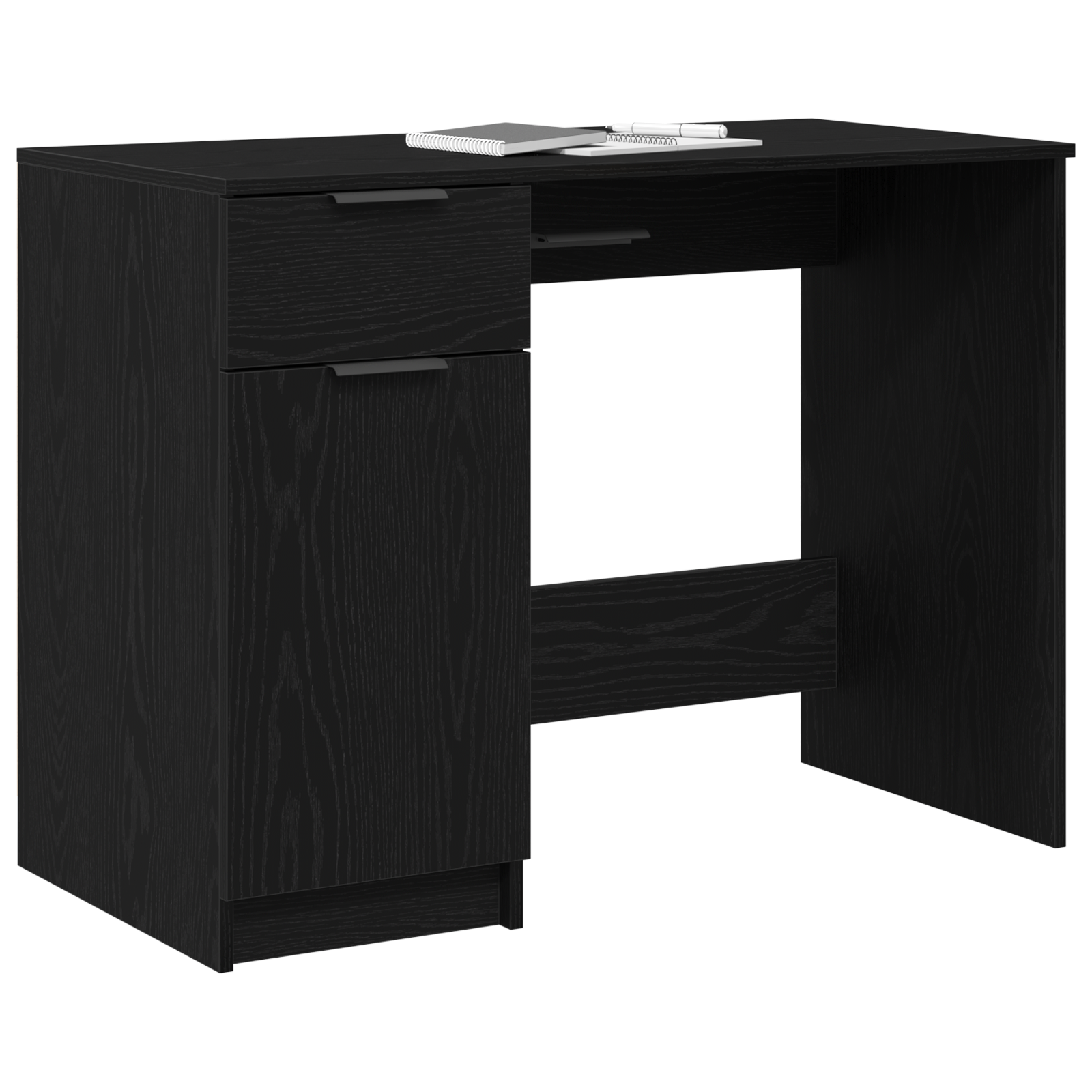 Black Oak Desk - 100x50x75 cm - Made of Engineered Wood - Image 3