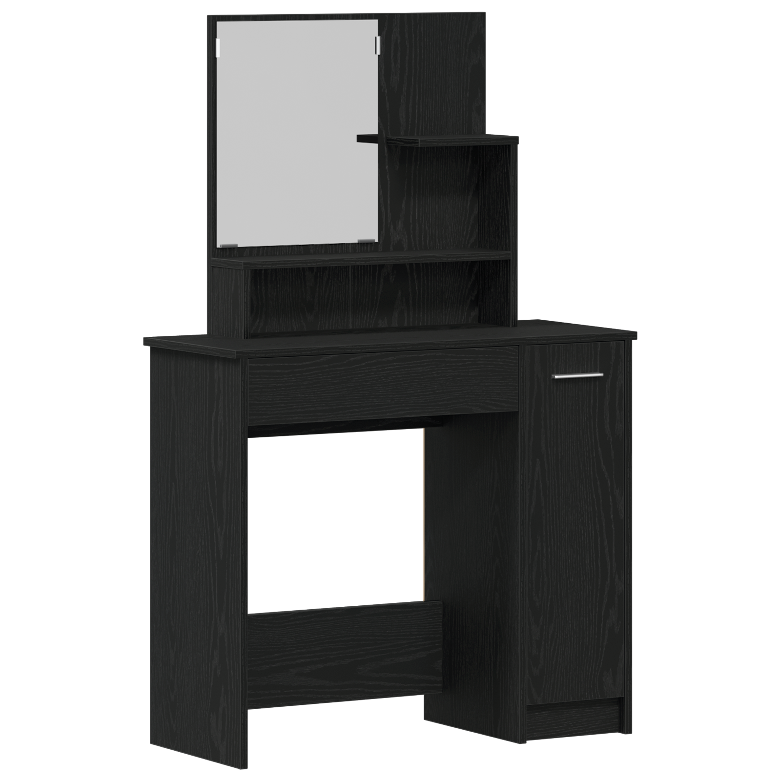 Black Oak Dressing Table with Mirror - 86.5 x 35 x 136 cm - Image 5