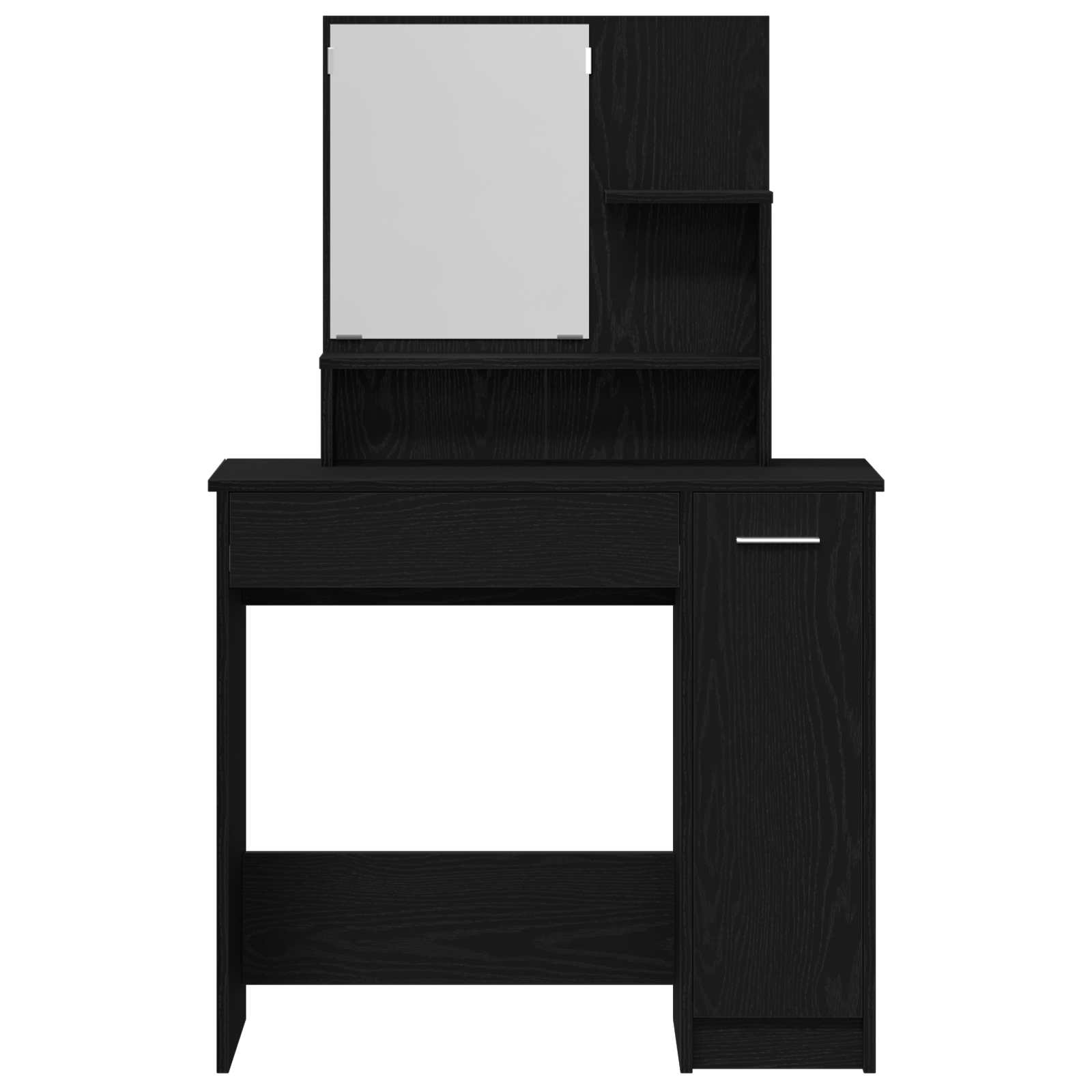 Black Oak Dressing Table with Mirror - 86.5 x 35 x 136 cm - Image 7