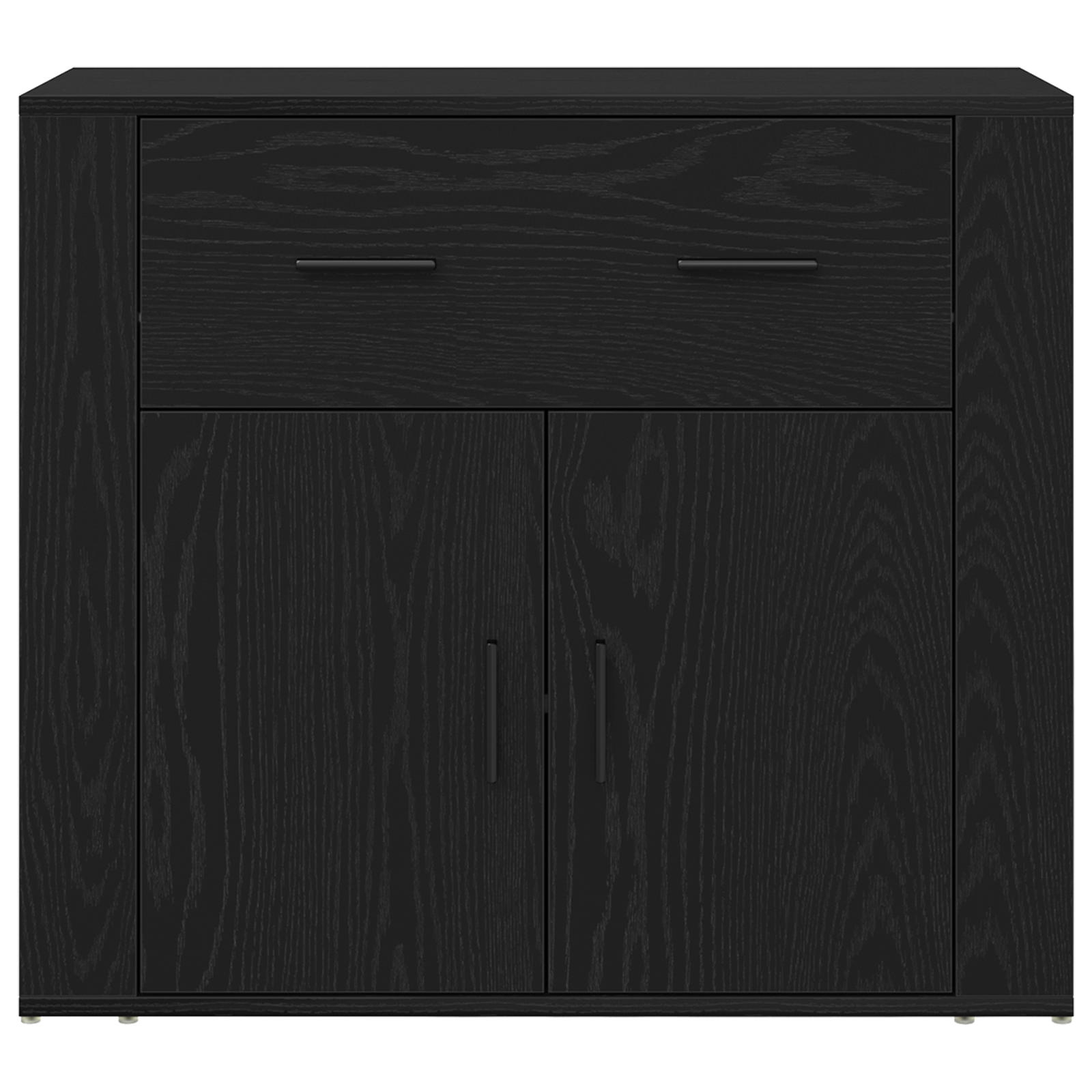 Sideboard Black Oak 80x33x70 cm Engineered Wood - Image 6