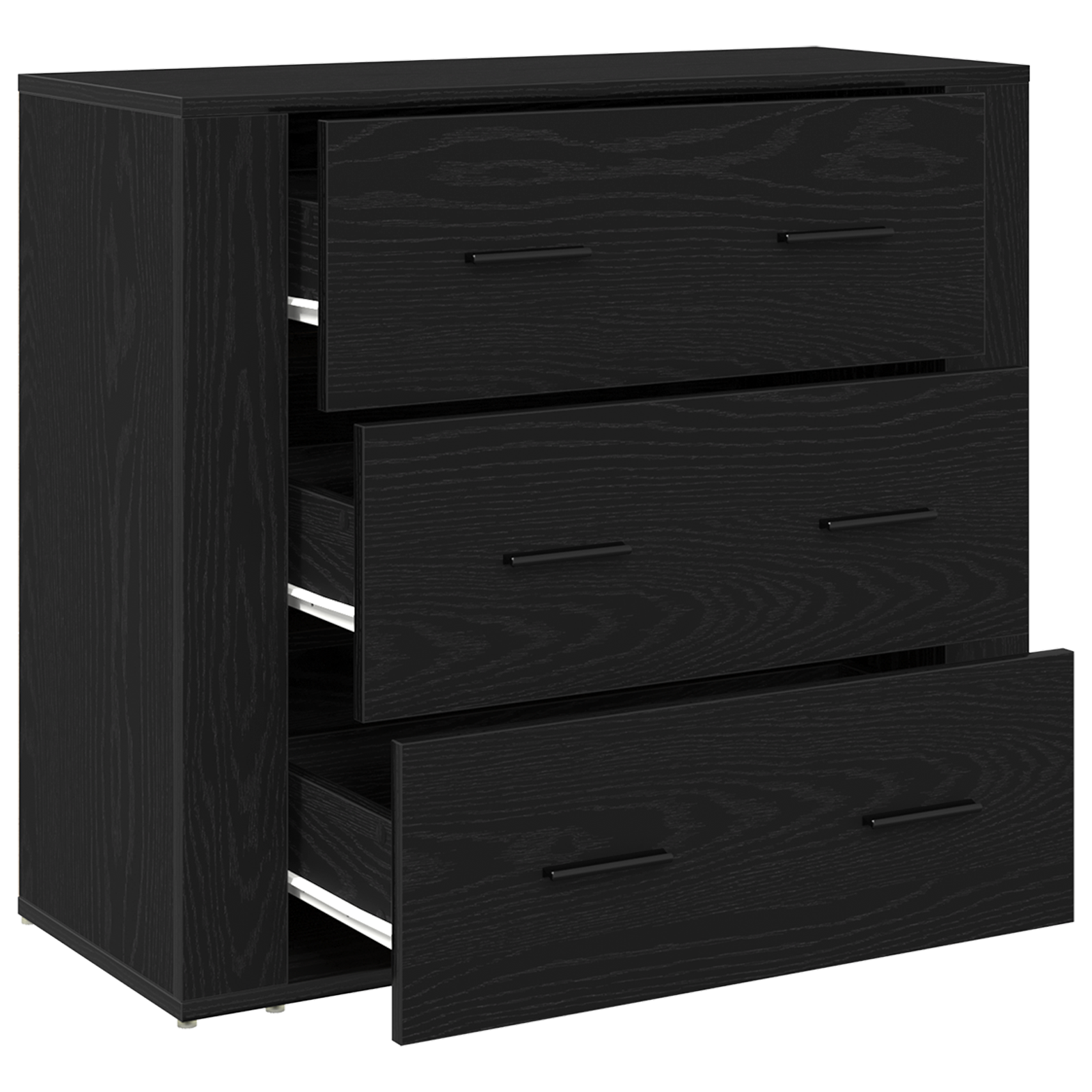 Sideboard Black Oak 33x80x70 cm Engineered Wood - Image 5