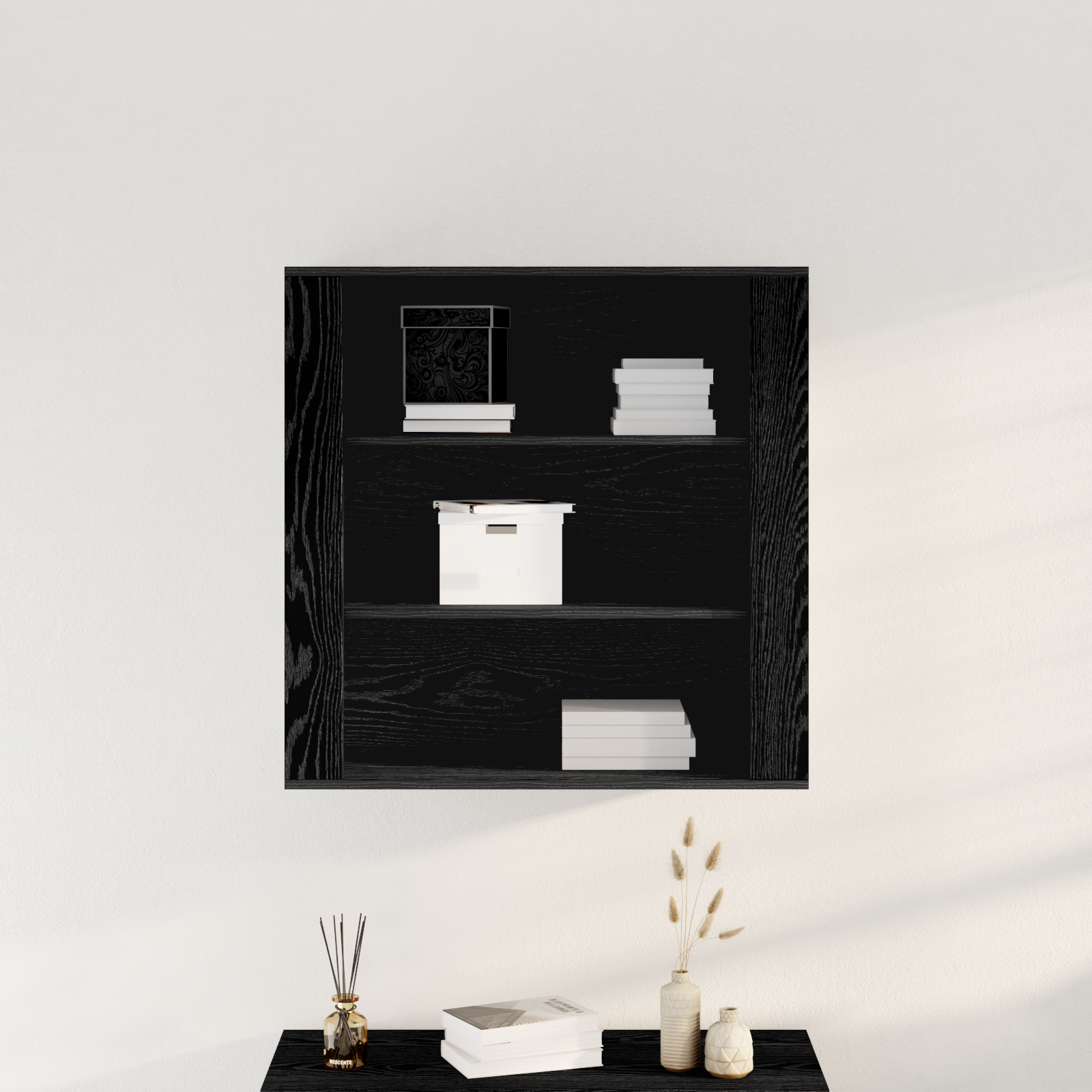 Wall Cabinet Black Oak 80x33x80 cm Engineered Wood - Image 4