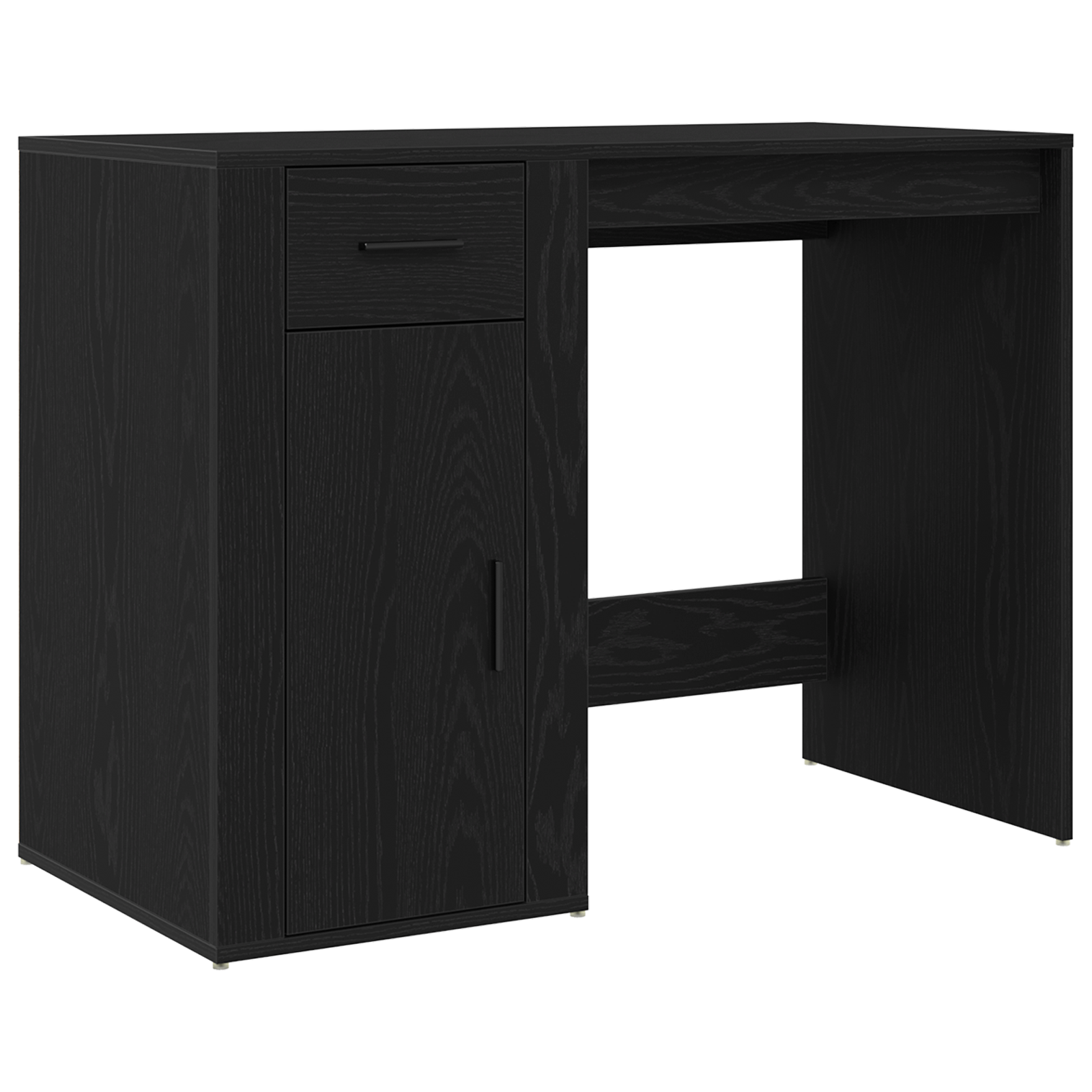 Desk Black Oak 100x49x75 cm Engineered Wood - Image 2
