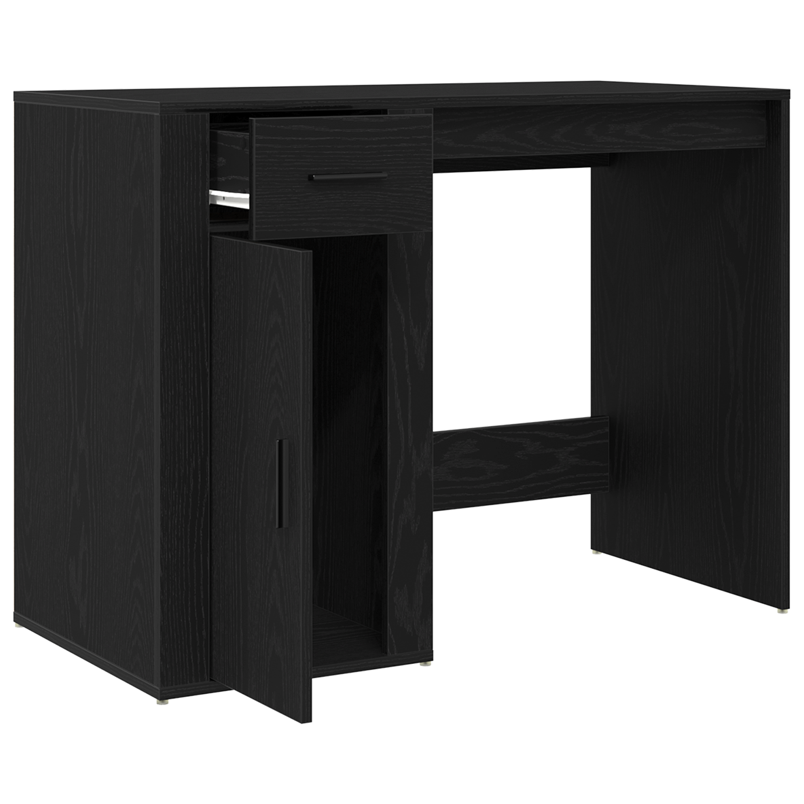 Desk Black Oak 100x49x75 cm Engineered Wood - Image 5