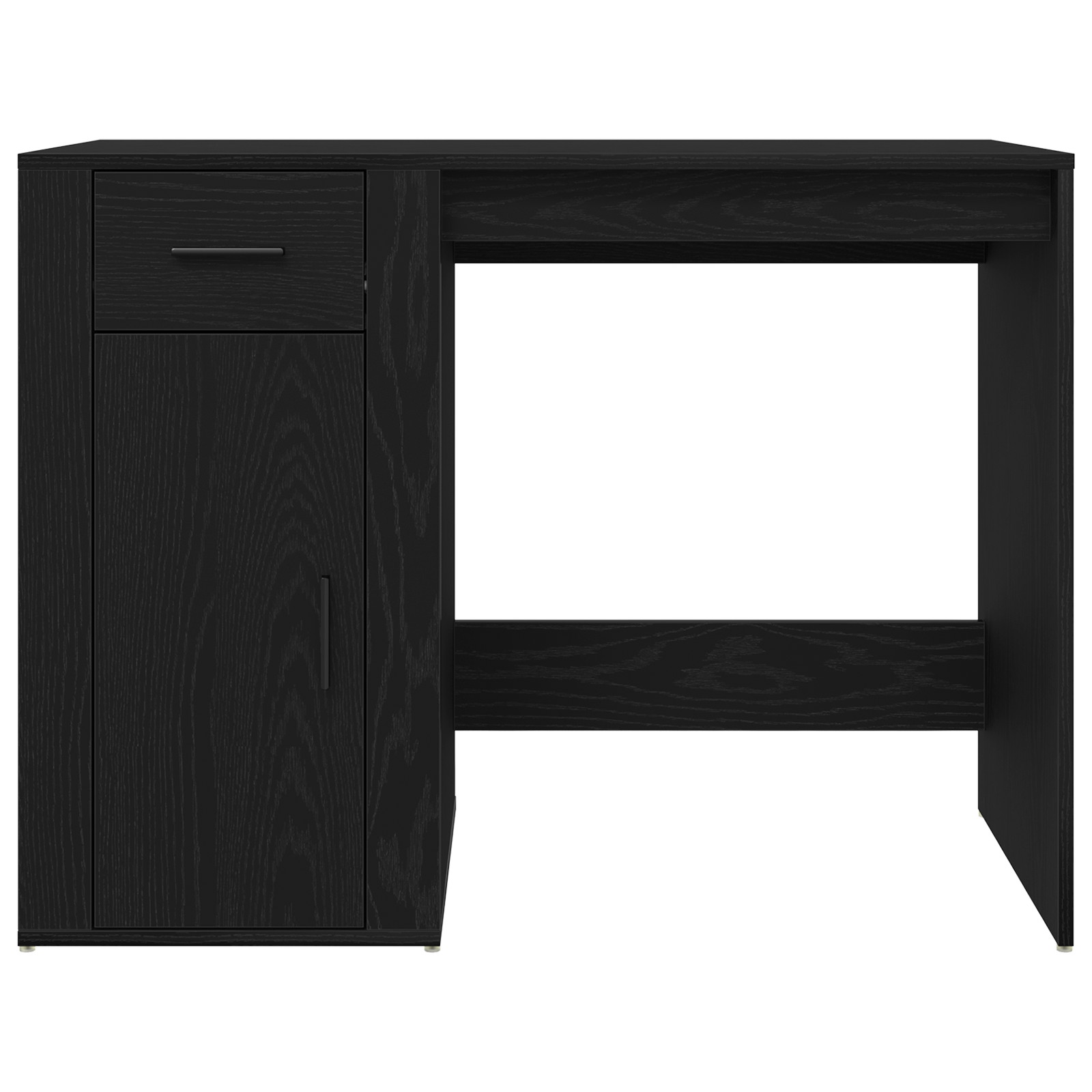 Desk Black Oak 100x49x75 cm Engineered Wood - Image 7