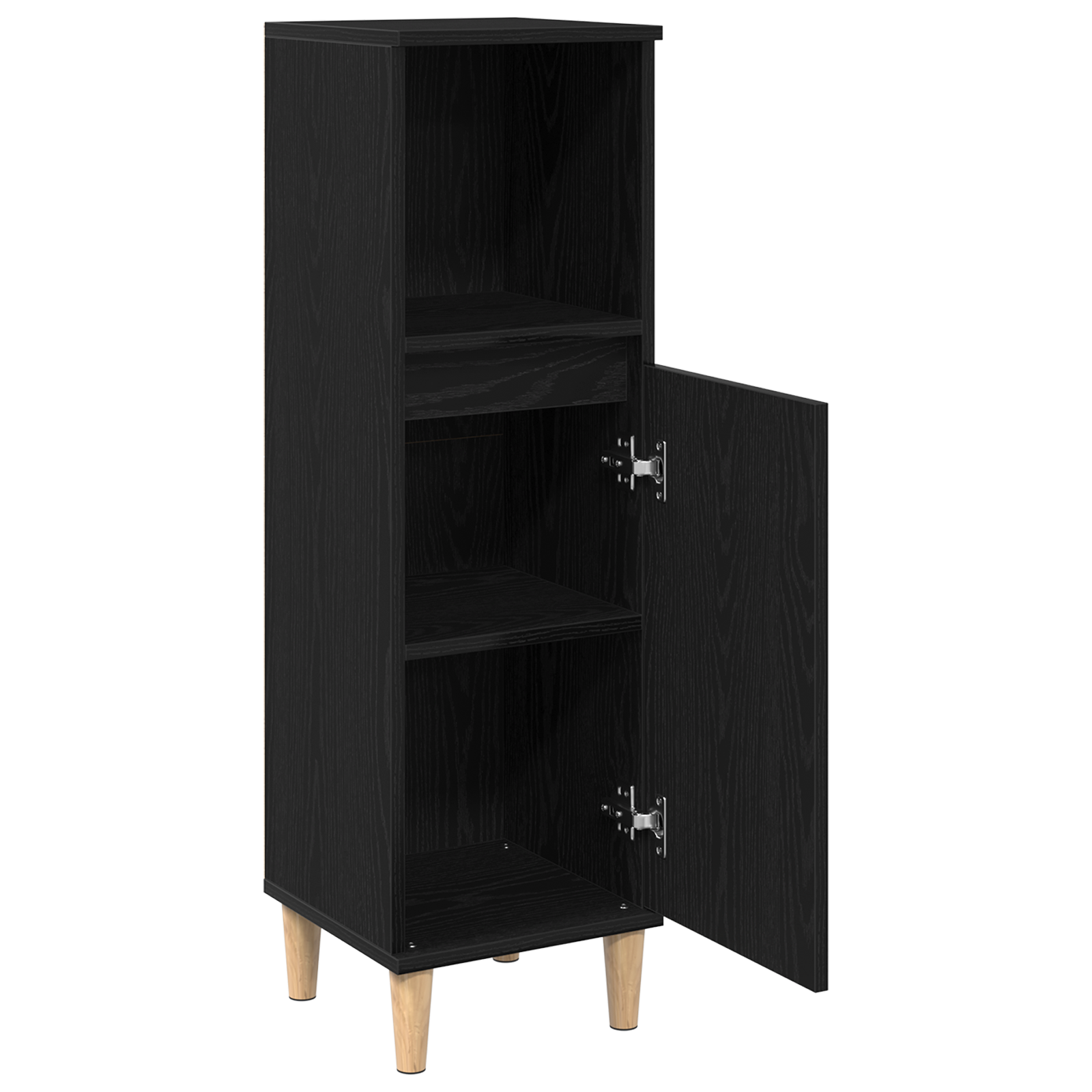 Bathroom Cabinet Black Oak 30x30x100 cm Engineered Wood - Image 5