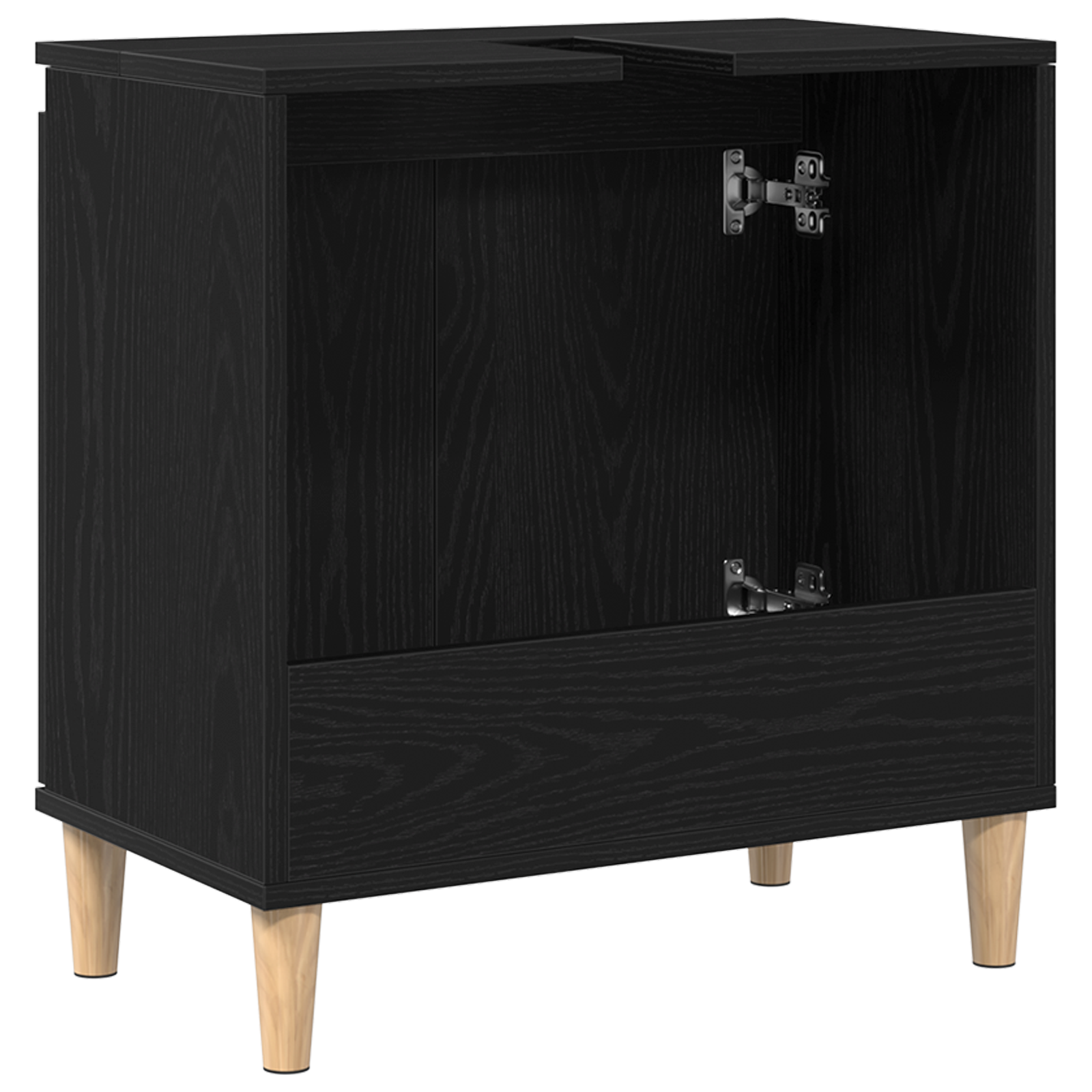 Sink Cabinet Black Oak 58x33x60 cm Engineered Wood - Image 6