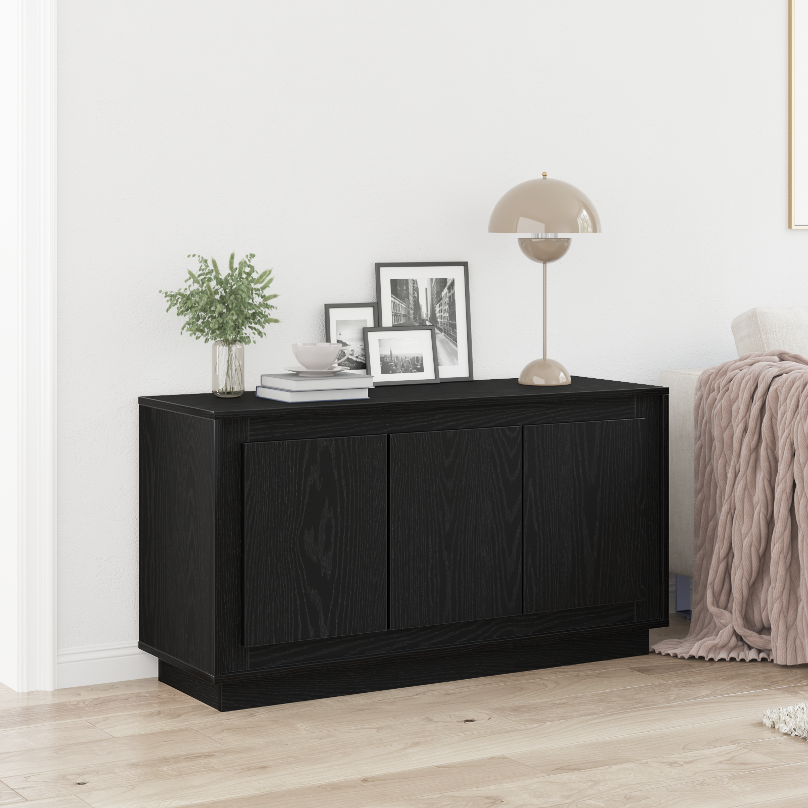 Sideboard Black Oak 102x35x55 cm Engineered Wood