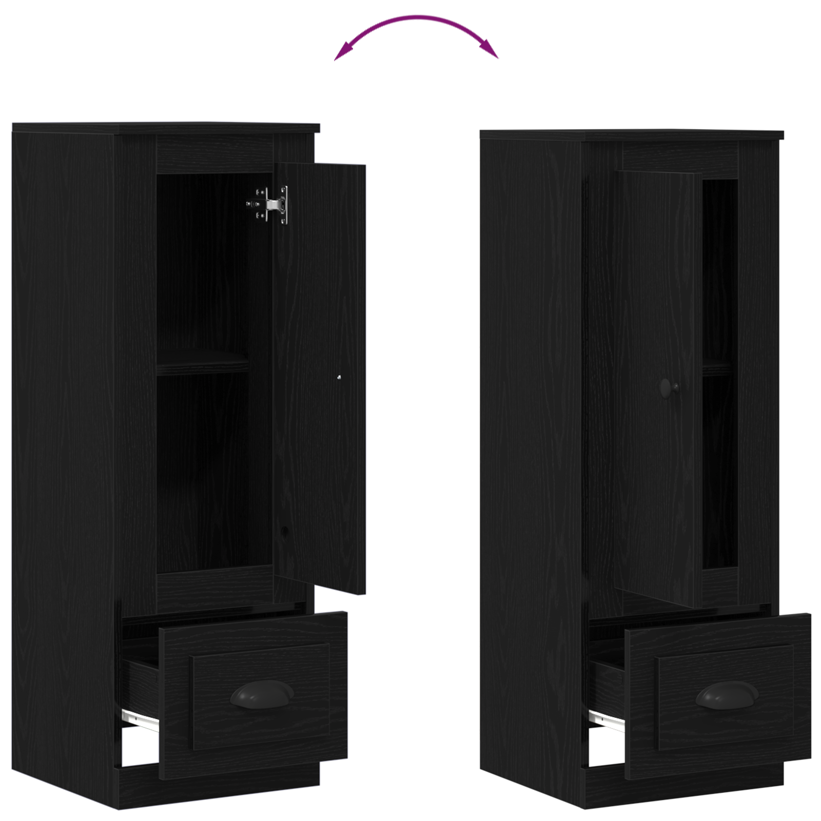 Highboard Black Oak 36x35,5x103,5 cm Engineered Wood - Image 11