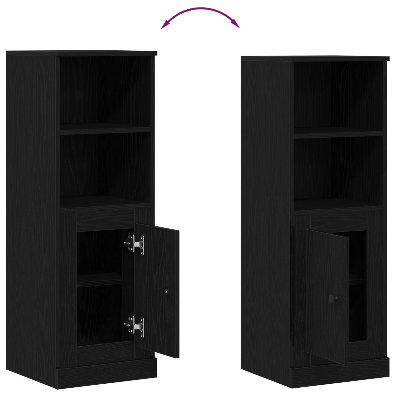 Highboard Black Oak 36x35.5x103.5 cm Engineered Wood - Image 10