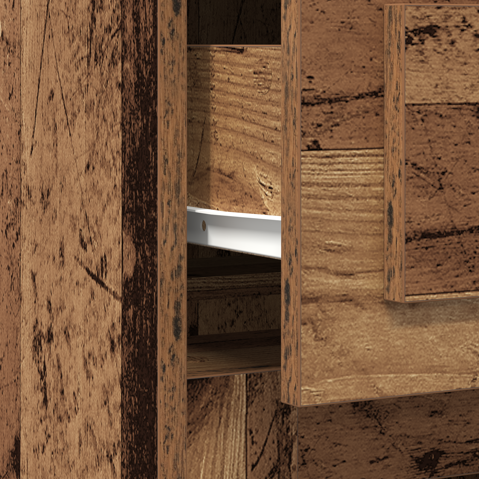 Desk with Storage Old Wood 50x115x75 cm Engineered Wood - Image 9