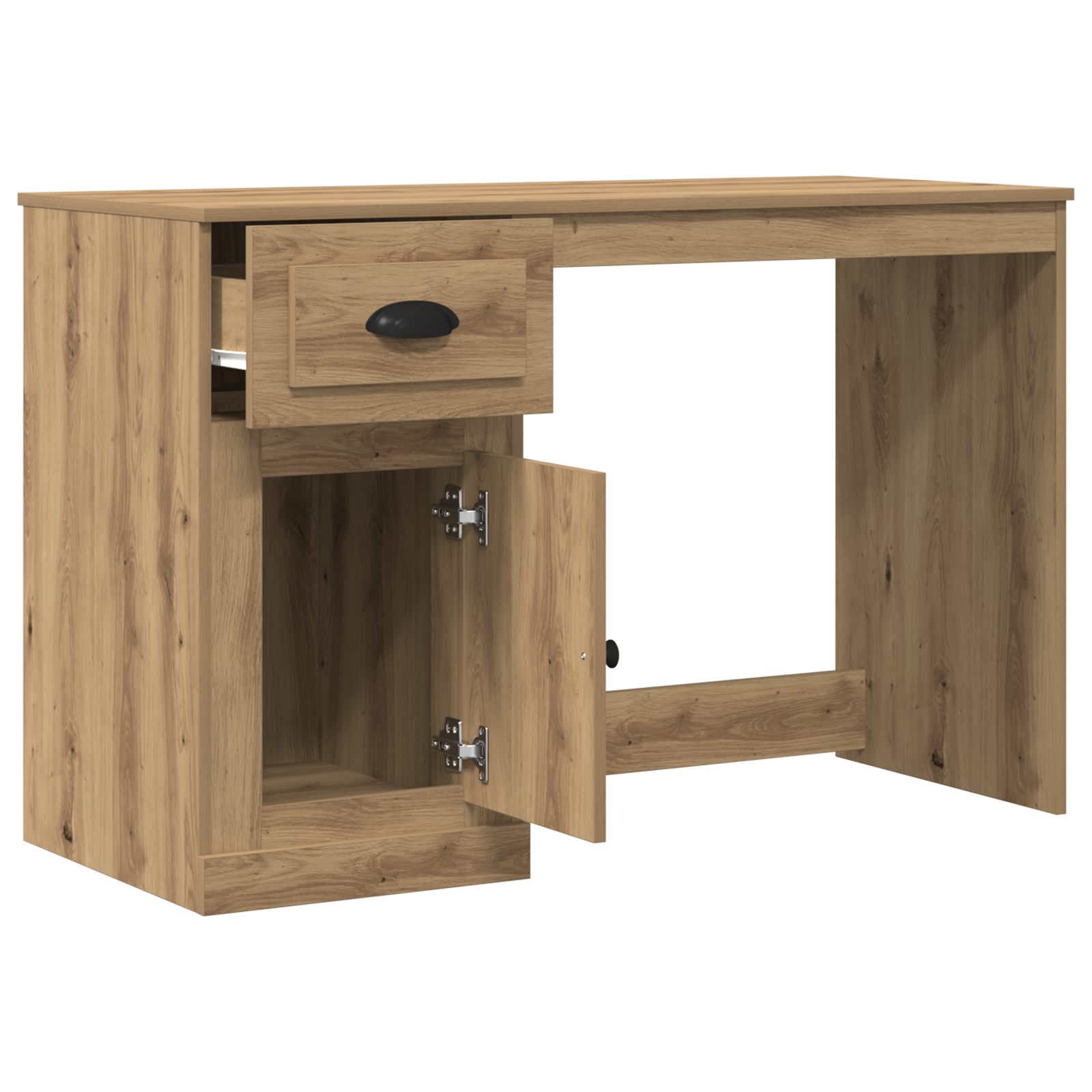 Desk with Storage Artisan Oak 50x115x75 cm Engineered Wood - Image 5