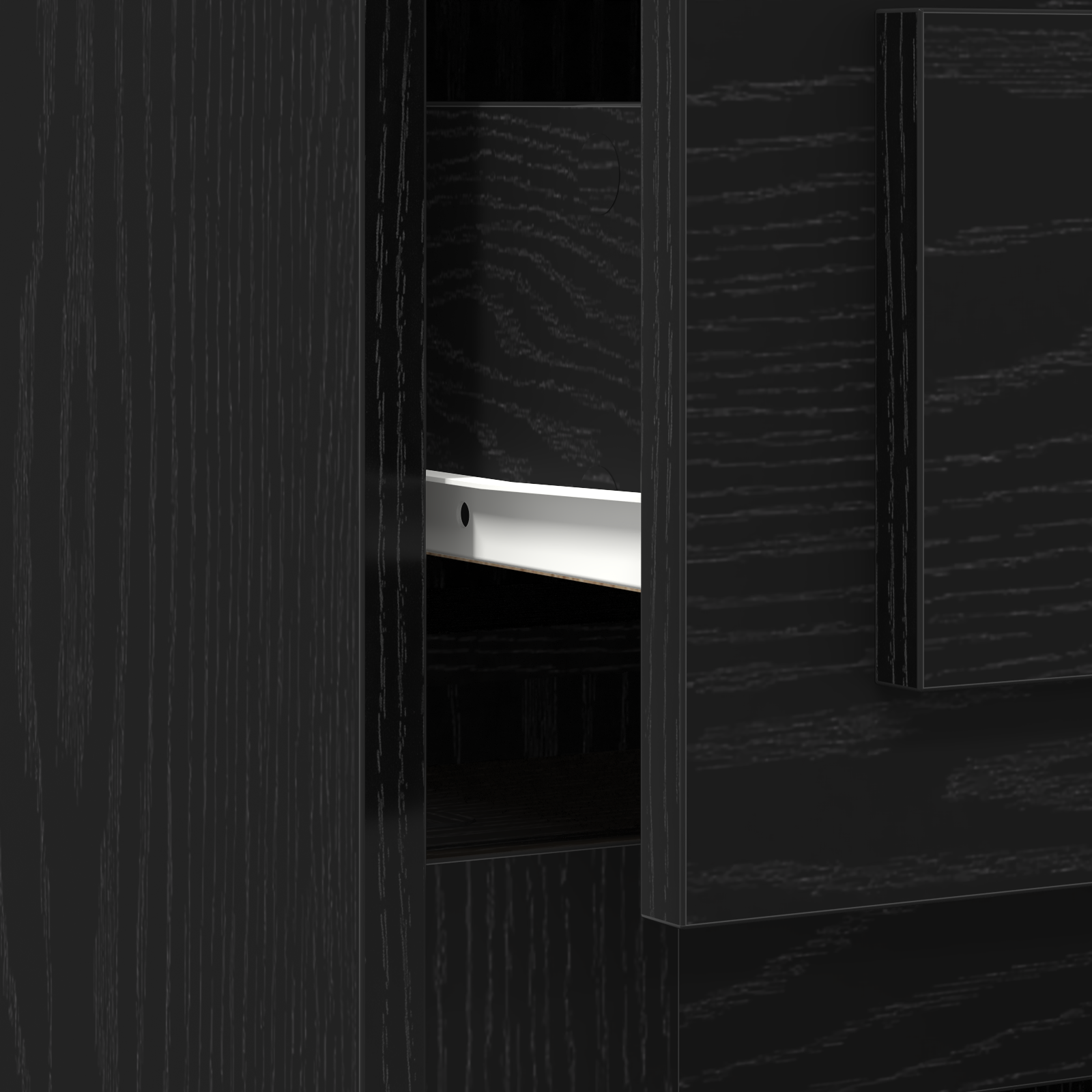 Desk with Storage Black Oak 50x115x75 cm Engineered Wood - Image 9