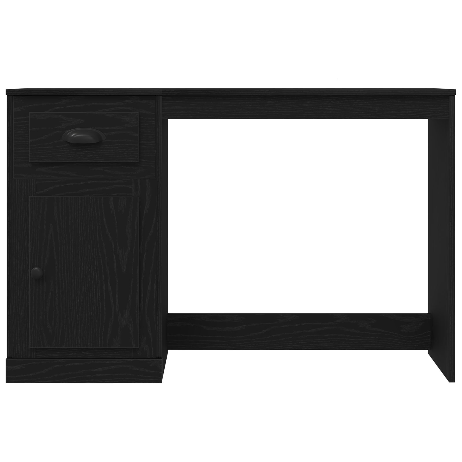 Desk with Storage Black Oak 50x115x75 cm Engineered Wood - Image 7