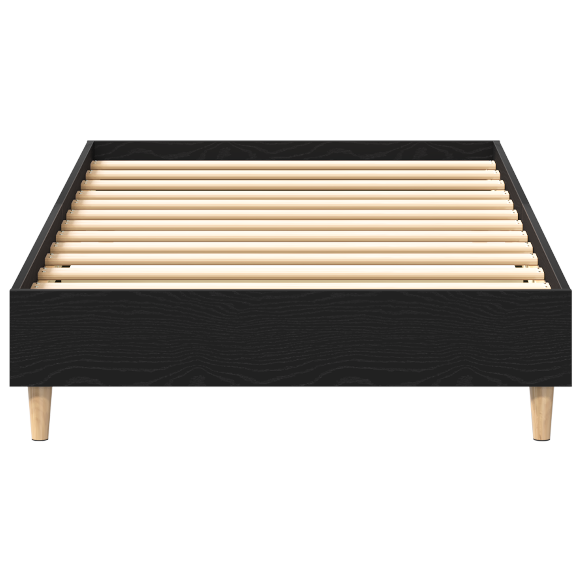 Bed Frame 90x200 cm Black Oak Engineered Wood - Image 6
