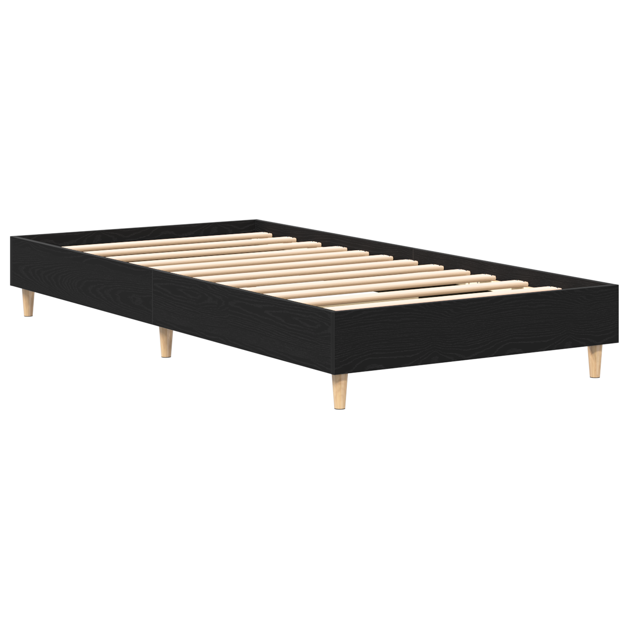 Thumbnail - vidaXL Bettgestell 90x190 cm Schwarz Eiche Holzwerkstoff