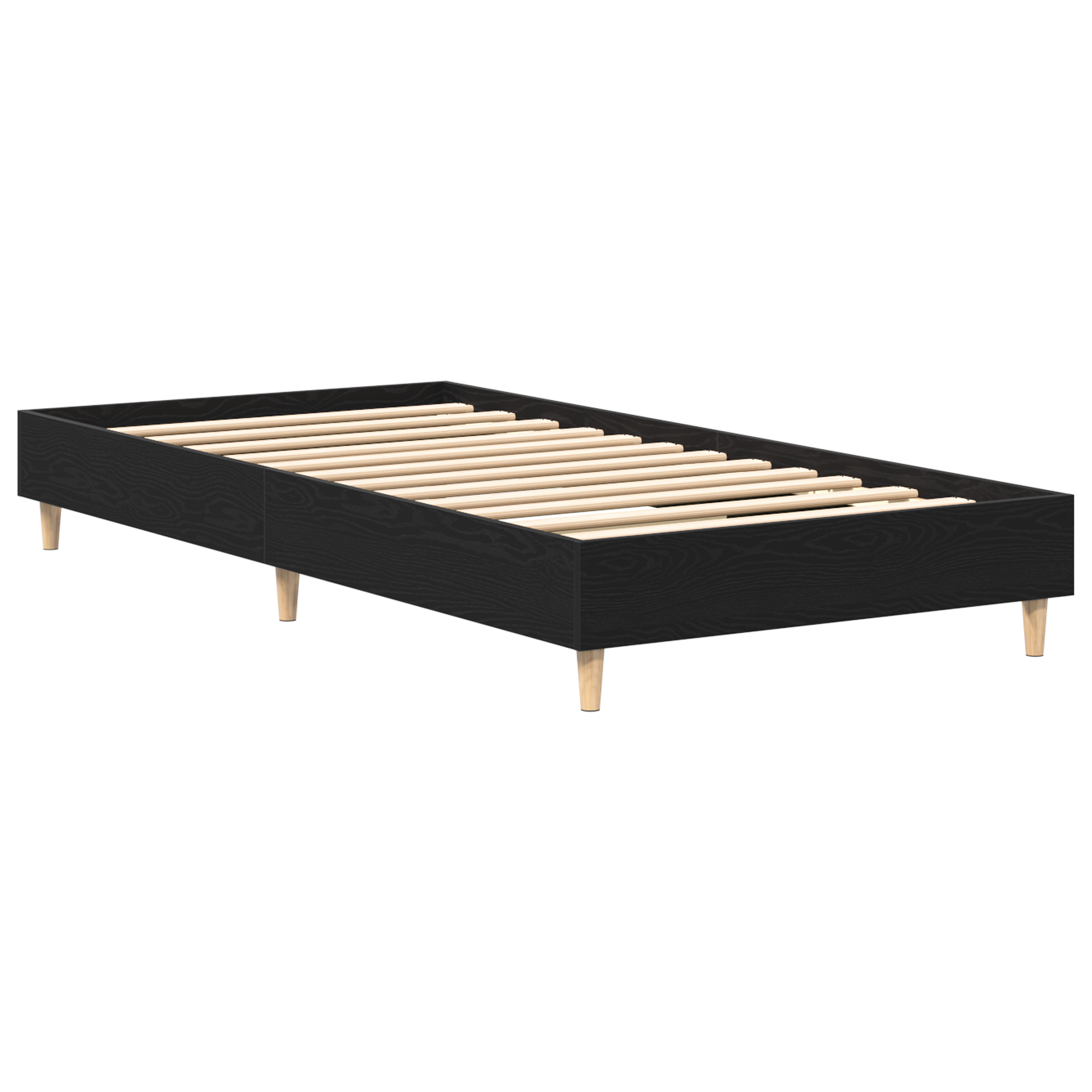 Bed Frame 90x190 cm Black Oak Engineered Wood - Image 5