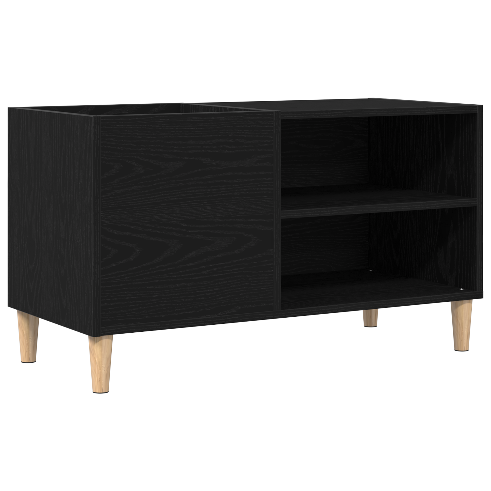 Record Cabinet Black Oak 84,5x38x48 cm Engineered Wood - Image 2