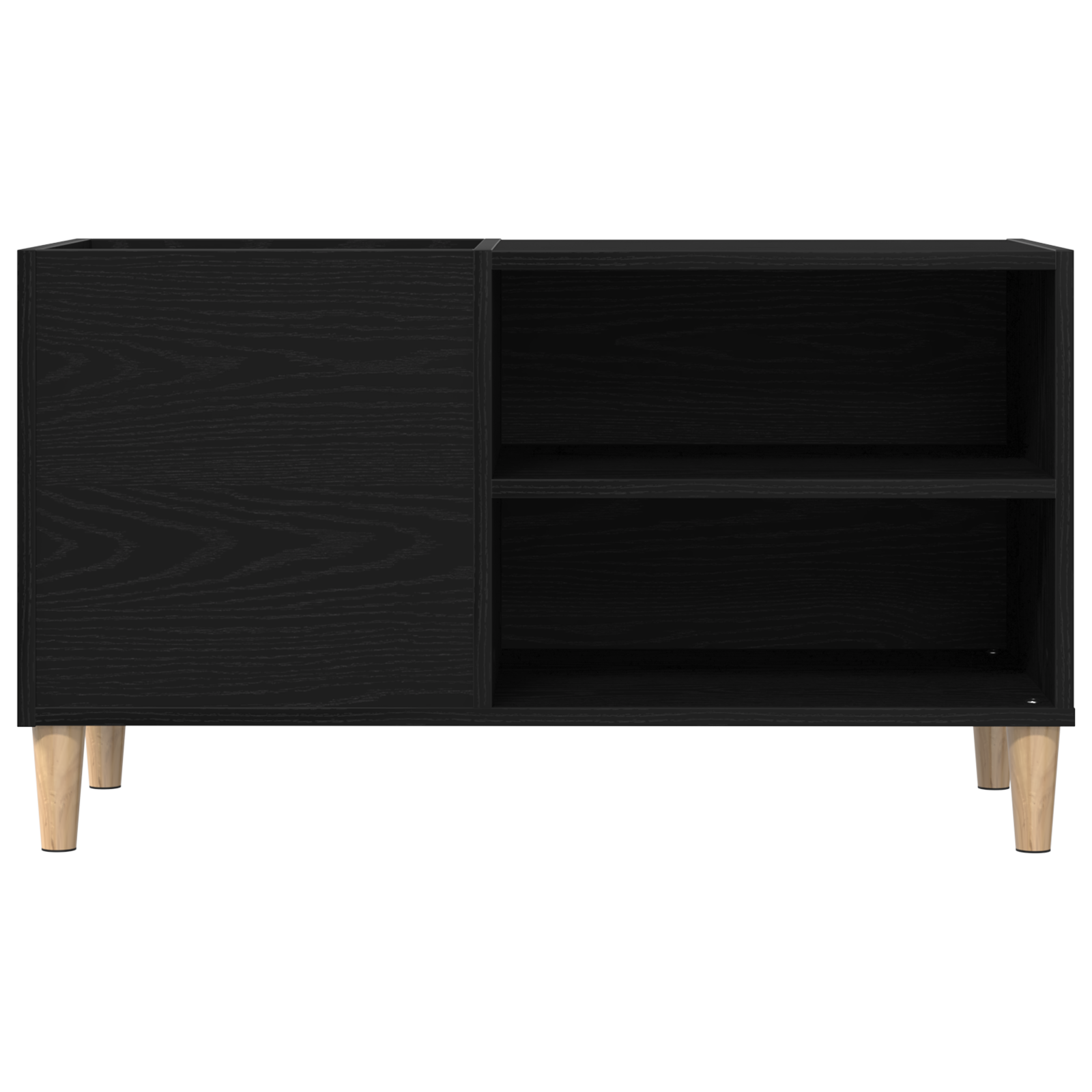 Record Cabinet Black Oak 84,5x38x48 cm Engineered Wood - Image 6