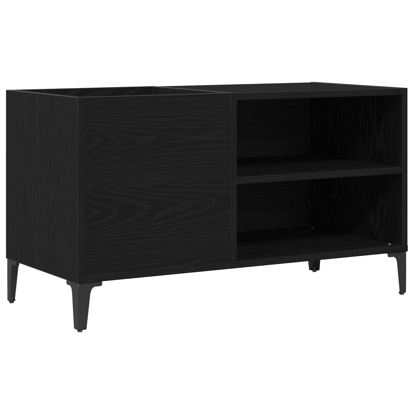 Record Cabinet Black Oak 84,5x38x48 cm Engineered Wood - Image 2