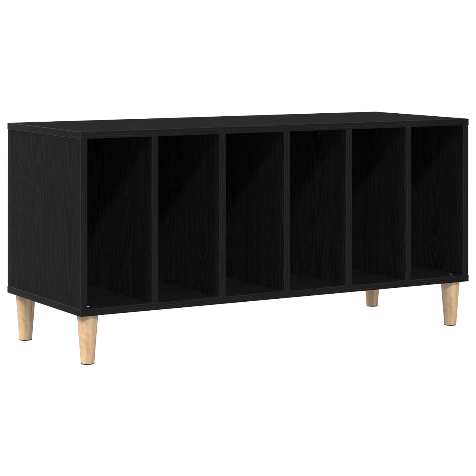 Record Cabinet Black Oak 100x38x48 cm Engineered Wood - Image 2