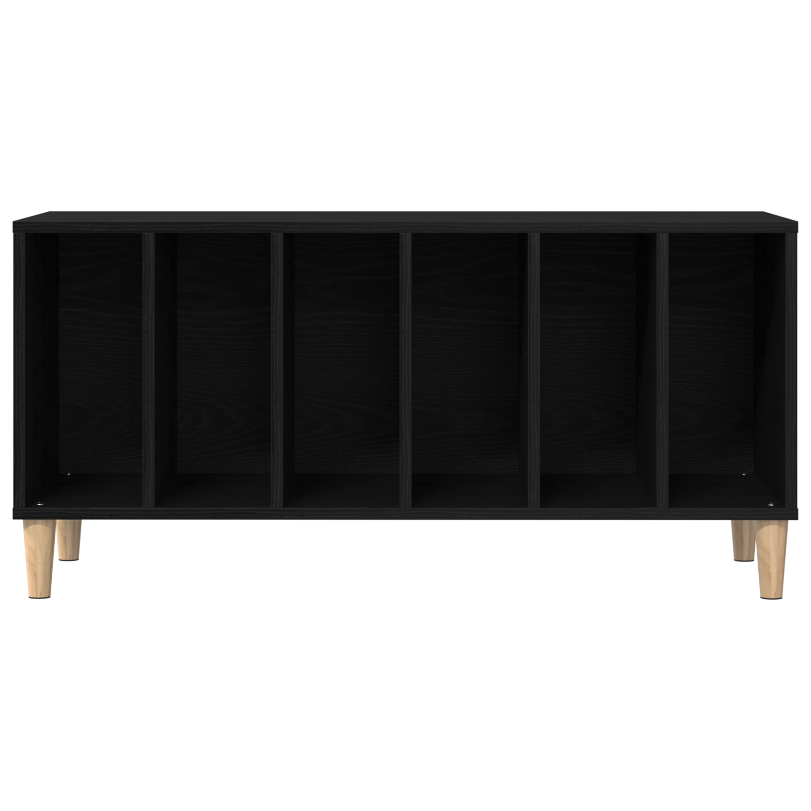 Record Cabinet Black Oak 100x38x48 cm Engineered Wood - Image 6