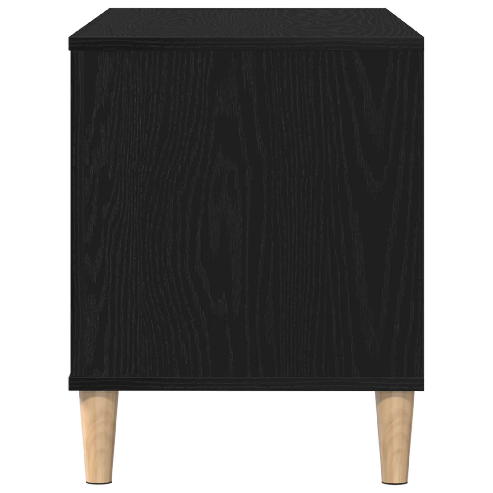 Record Cabinet Black Oak 100x38x48 cm Engineered Wood - Image 7