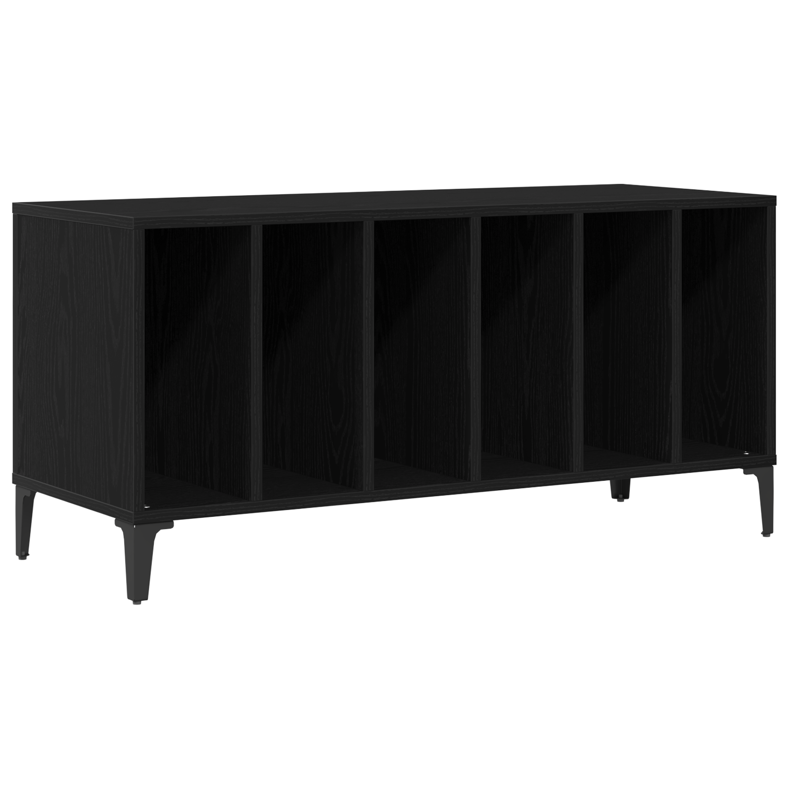 Black Oak Record Cabinet - 100x38x48 cm Made of Engineered Wood - Image 2