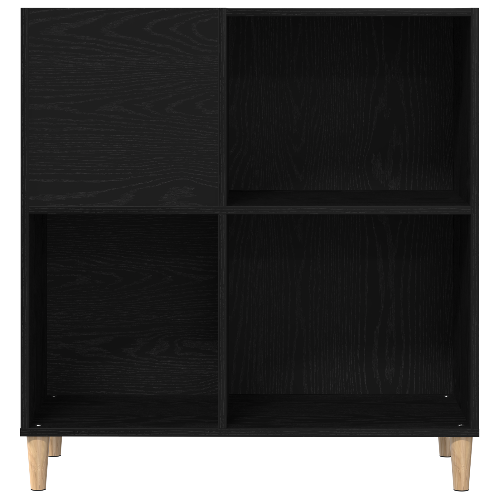 Record Cabinet Black Oak 84,5x38x89 cm Engineered Wood - Image 3