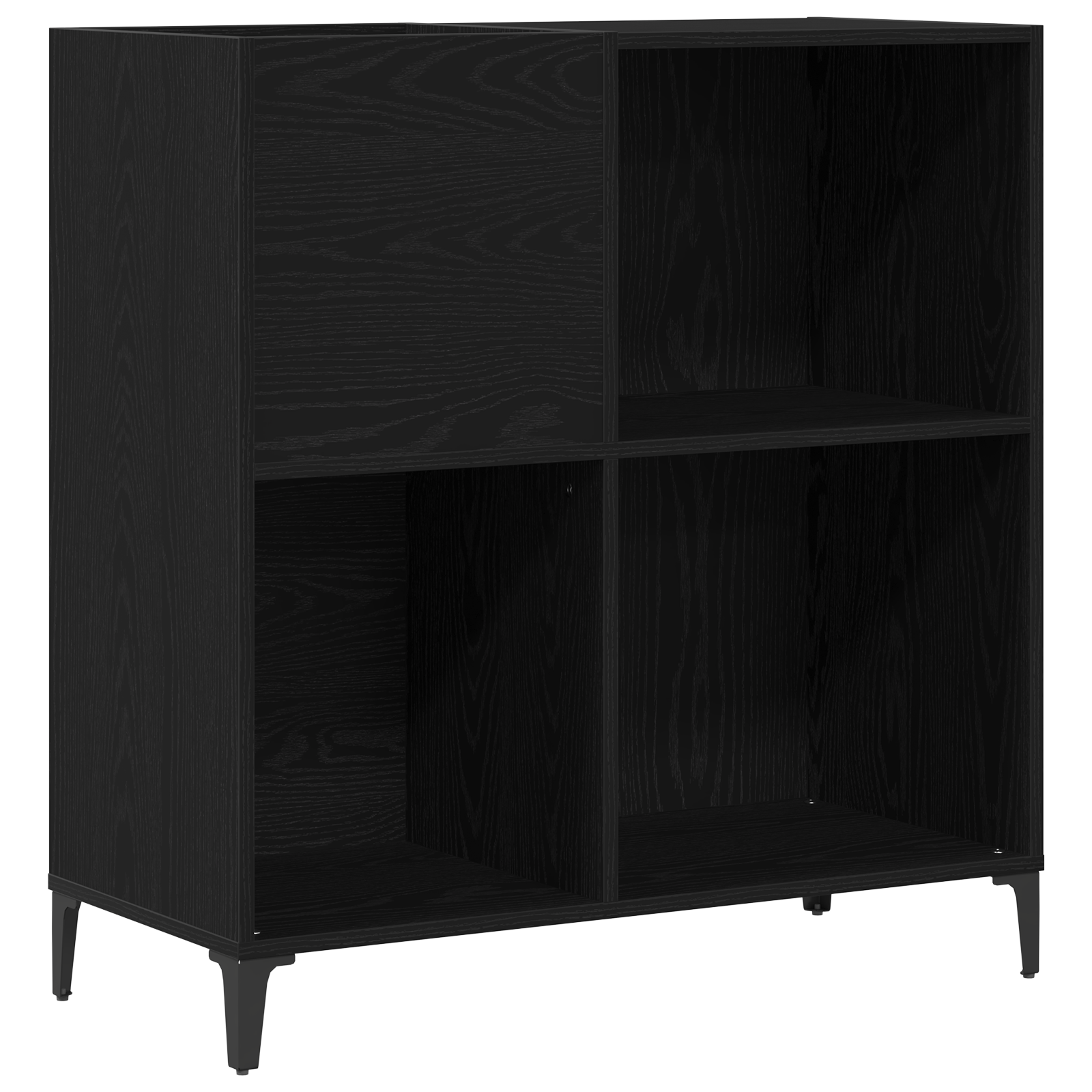 Record Cabinet Black Oak 84,5x38x89 cm Engineered Wood - Image 2