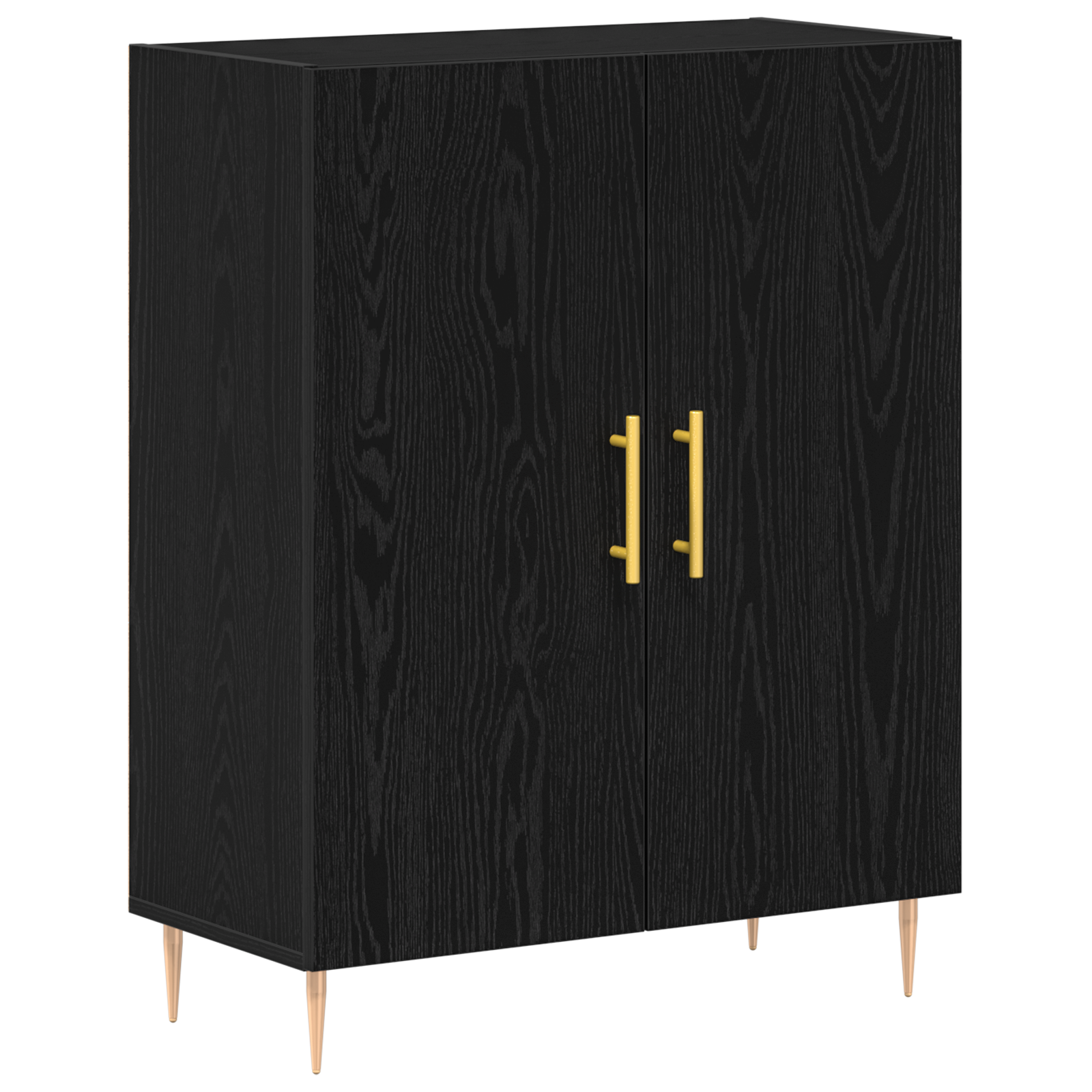 Sideboard Black Oak 69,5x34x90 cm Engineered Wood - Image 2