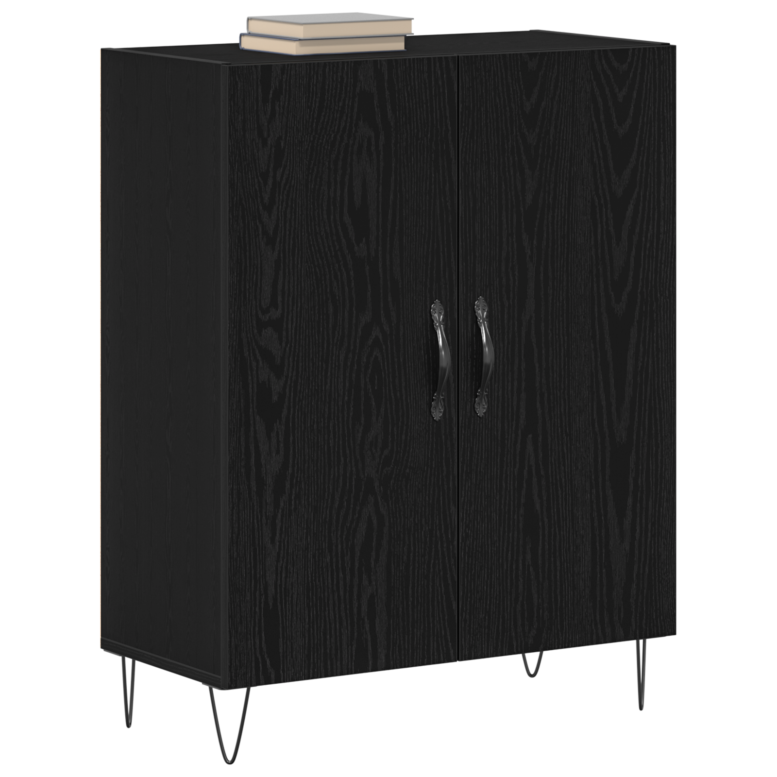 Sideboard Black Oak 69,5x34x90 cm Engineered Wood - Image 3