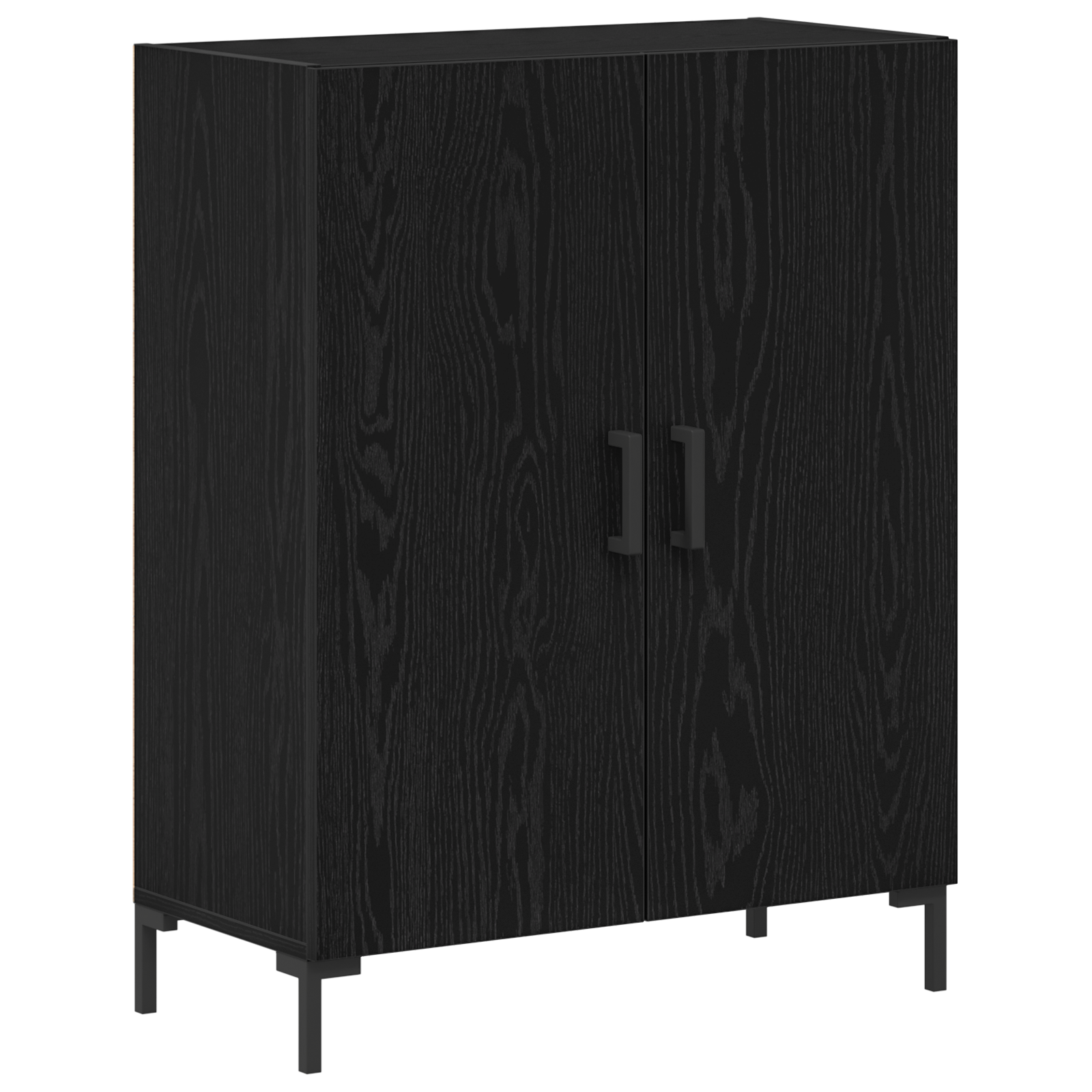 Sideboard Black Oak 69,5x34x90 cm Engineered Wood - Image 2