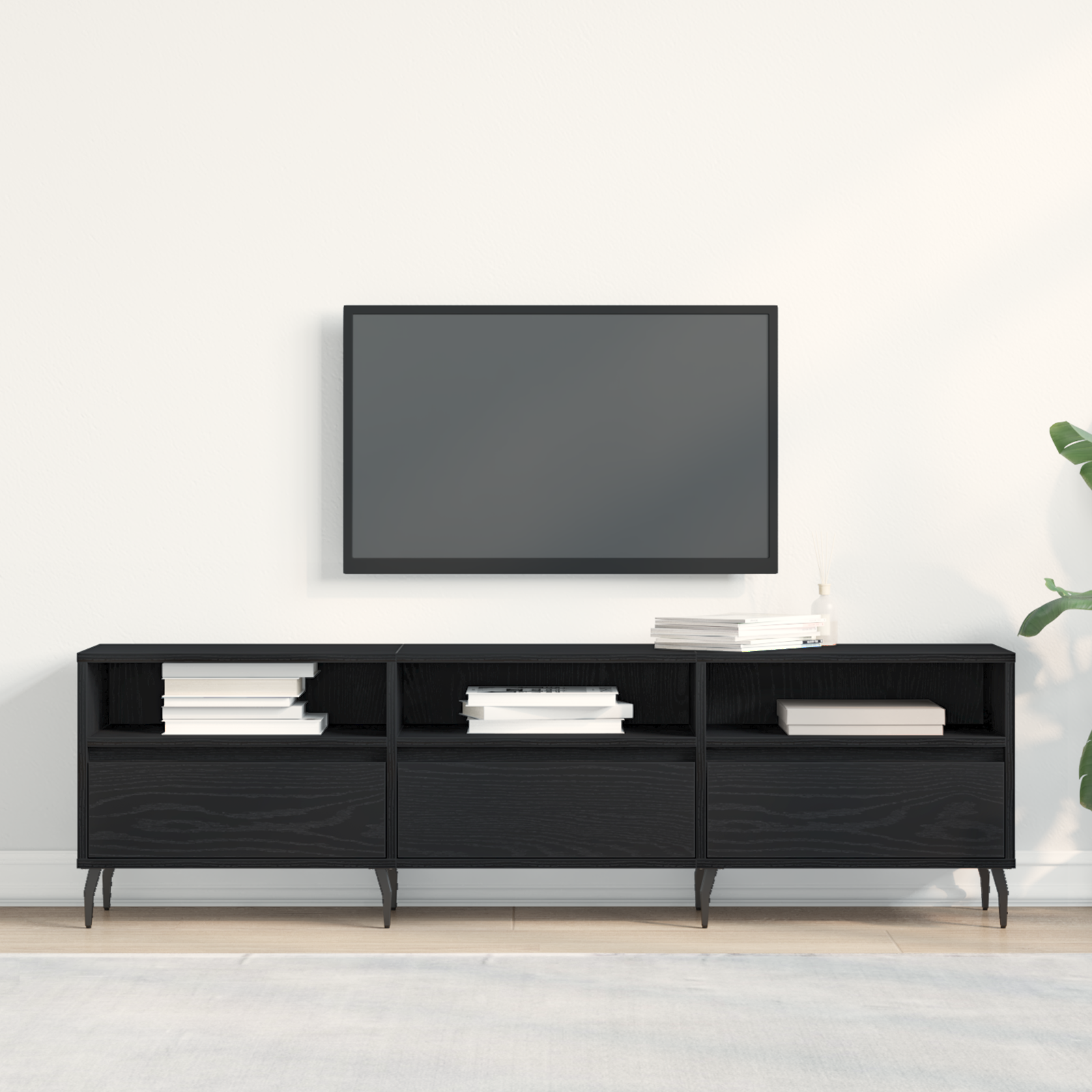 Thumbnail - vidaXL TV-Schrank Schwarz Eiche 150x30x44,5 cm Holzwerkstoff