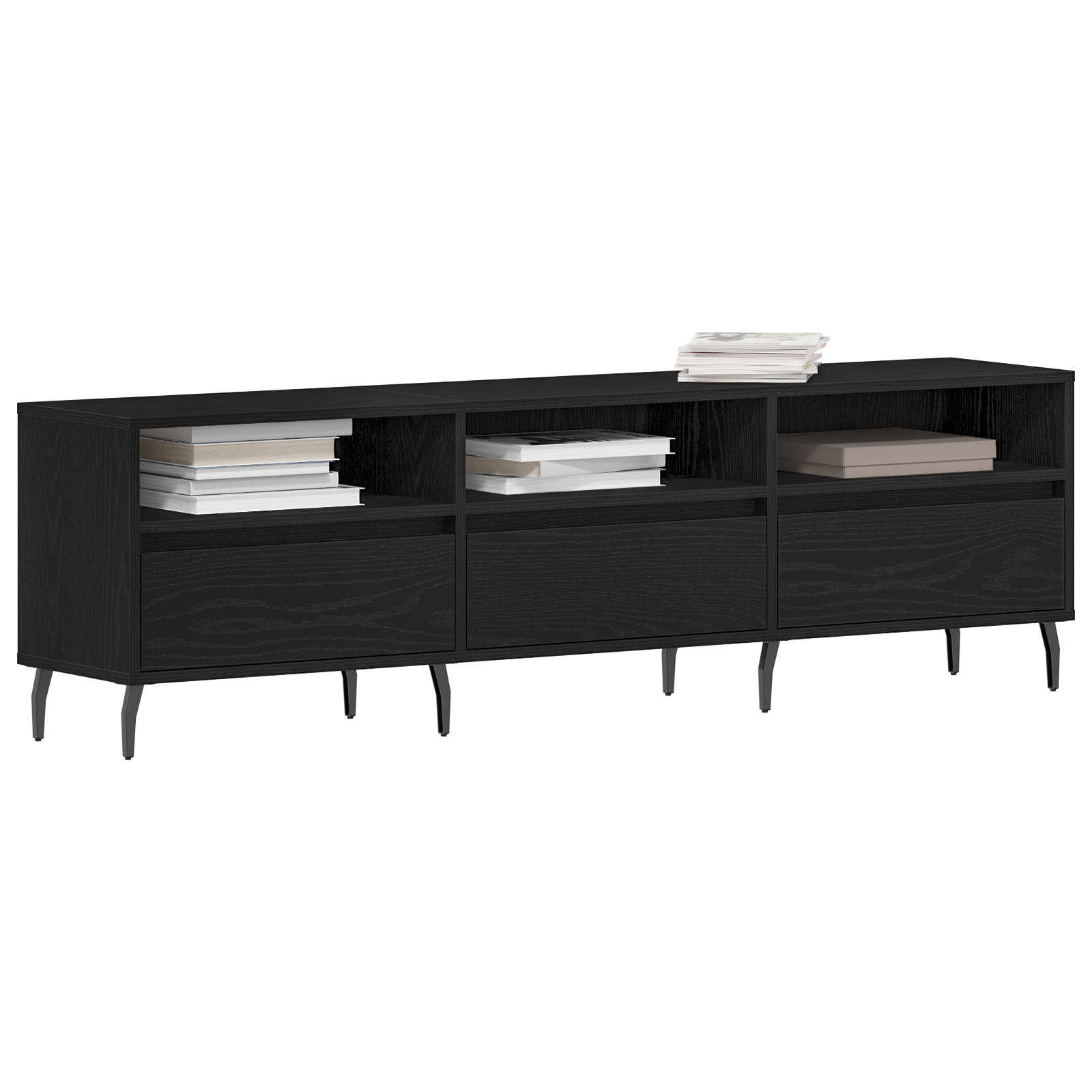 Thumbnail - vidaXL TV-Schrank Schwarz Eiche 150x30x44,5 cm Holzwerkstoff