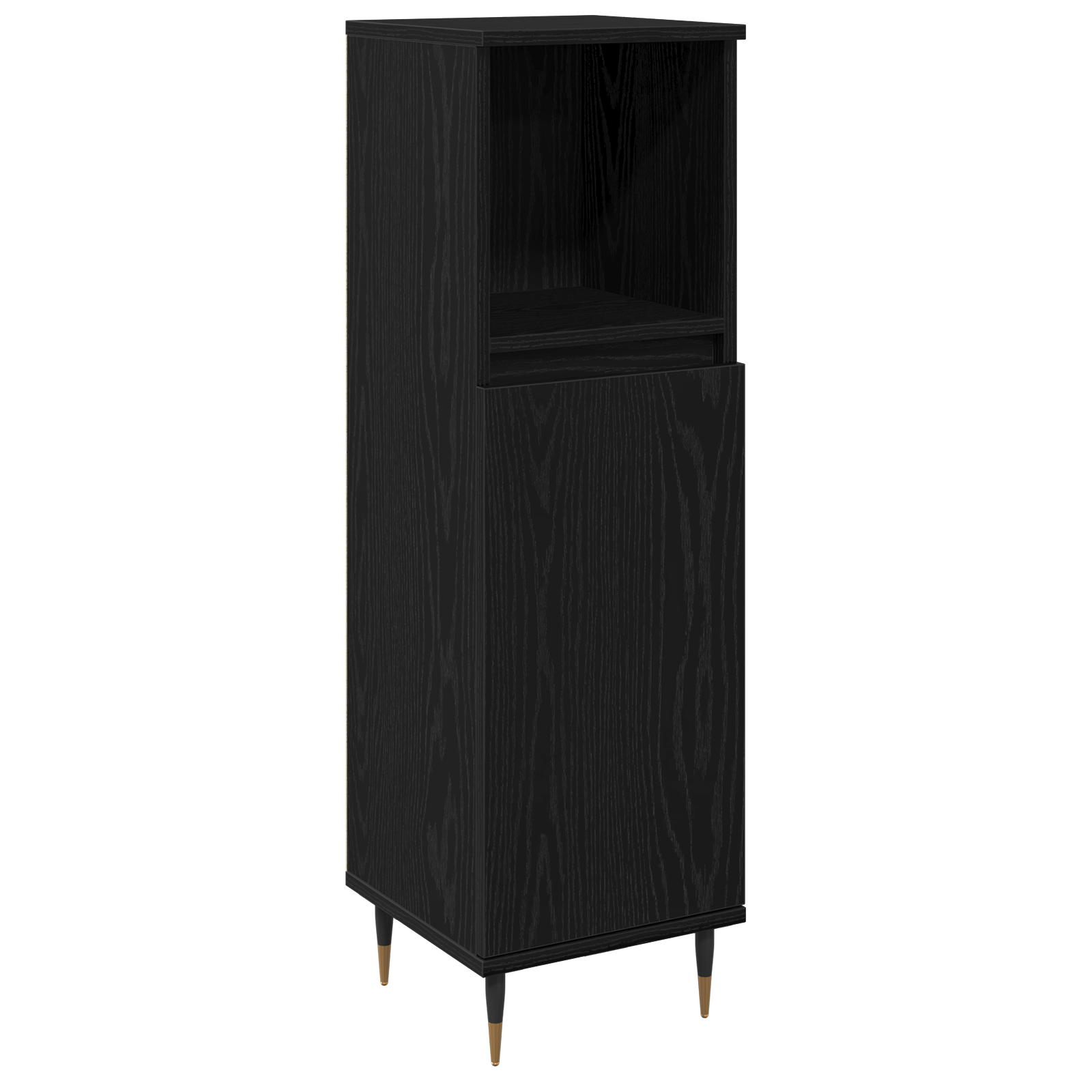 Bathroom Cabinet Black Oak 30x30x100 cm Engineered Wood - Image 2