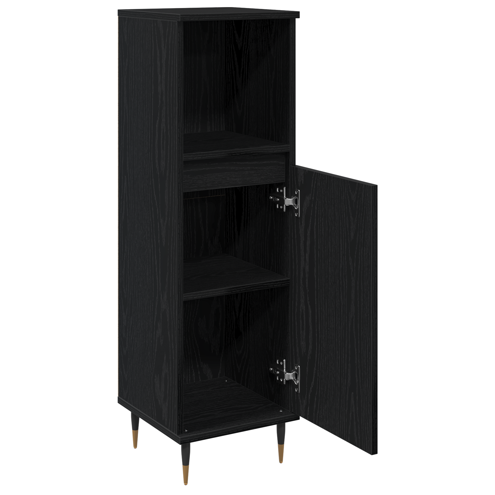 Bathroom Cabinet Black Oak 30x30x100 cm Engineered Wood - Image 5
