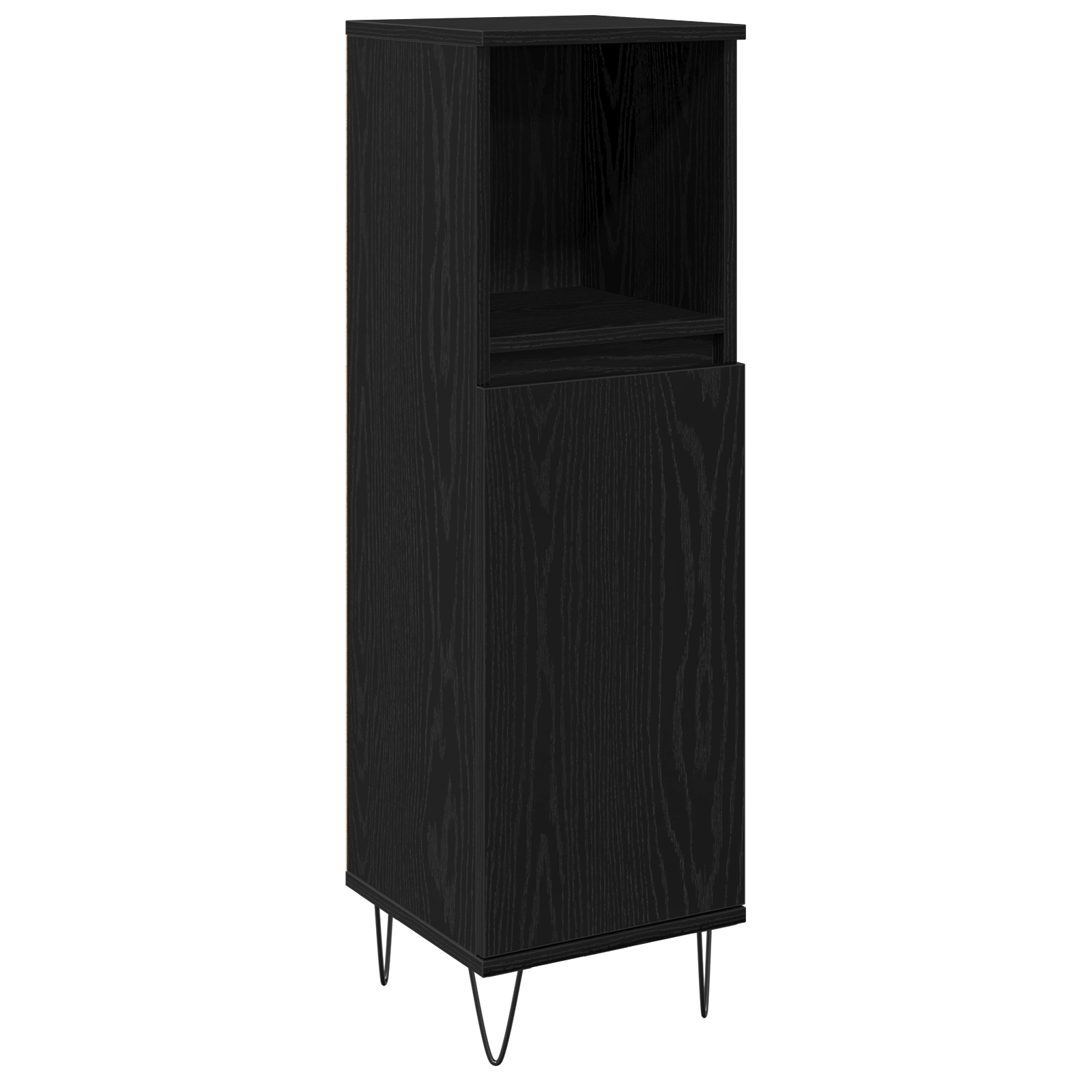 Bathroom Cabinet Black Oak 30x30x100 cm Engineered Wood - Image 2