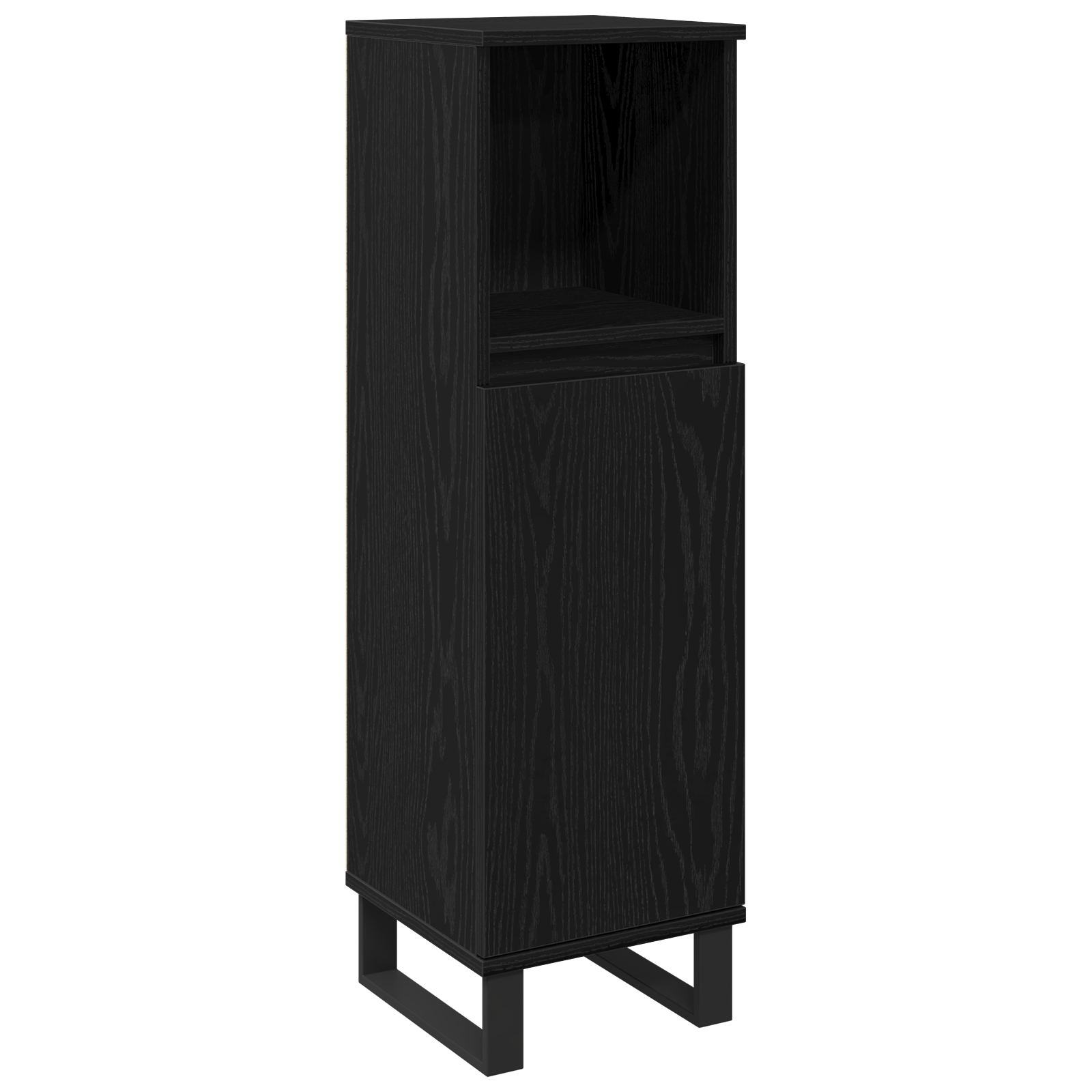 Bathroom Cabinet Black Oak 30x30x100 cm Engineered Wood - Image 2
