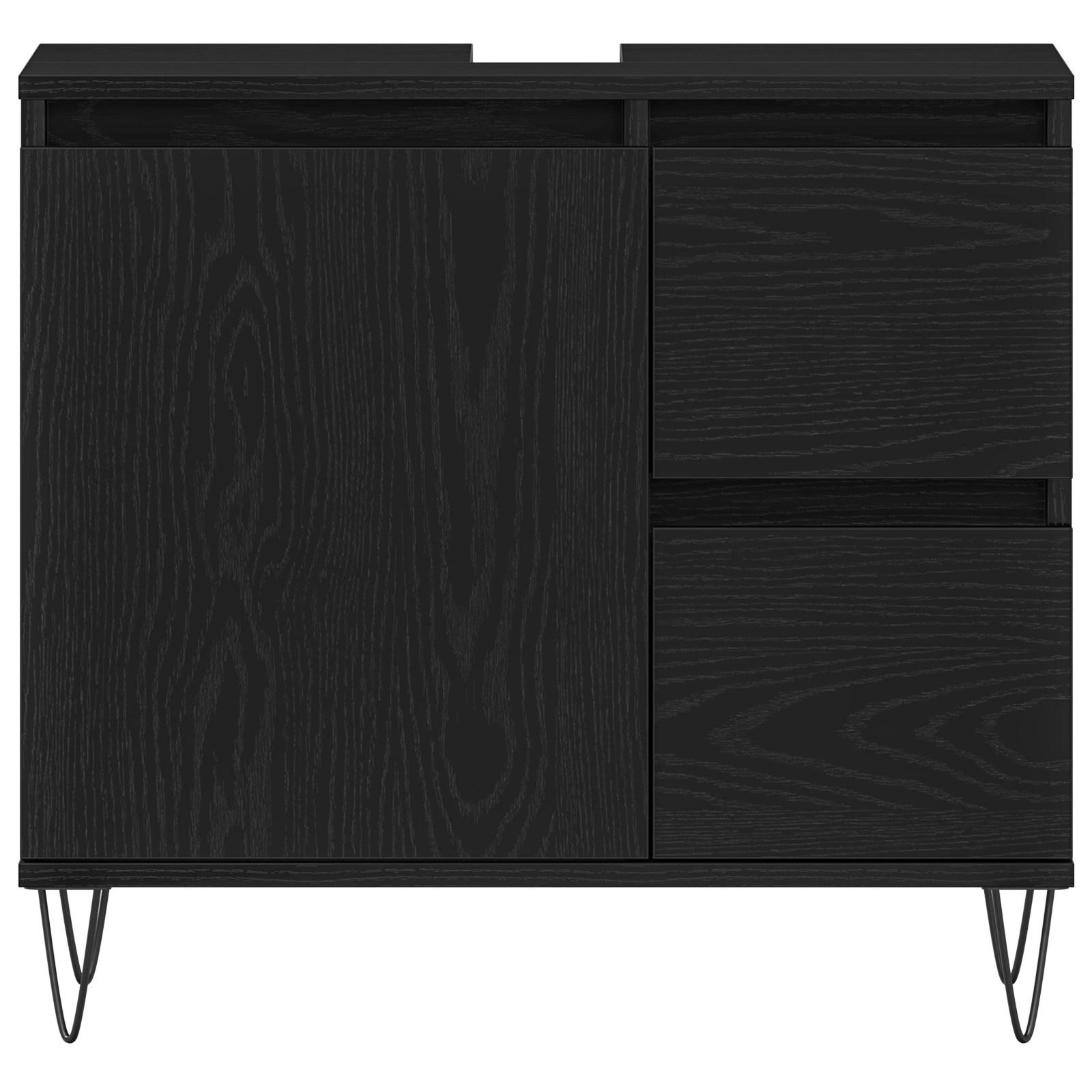 Bathroom Sink Cabinet Black Oak 65x33x60 cm Engineered Wood - Image 6