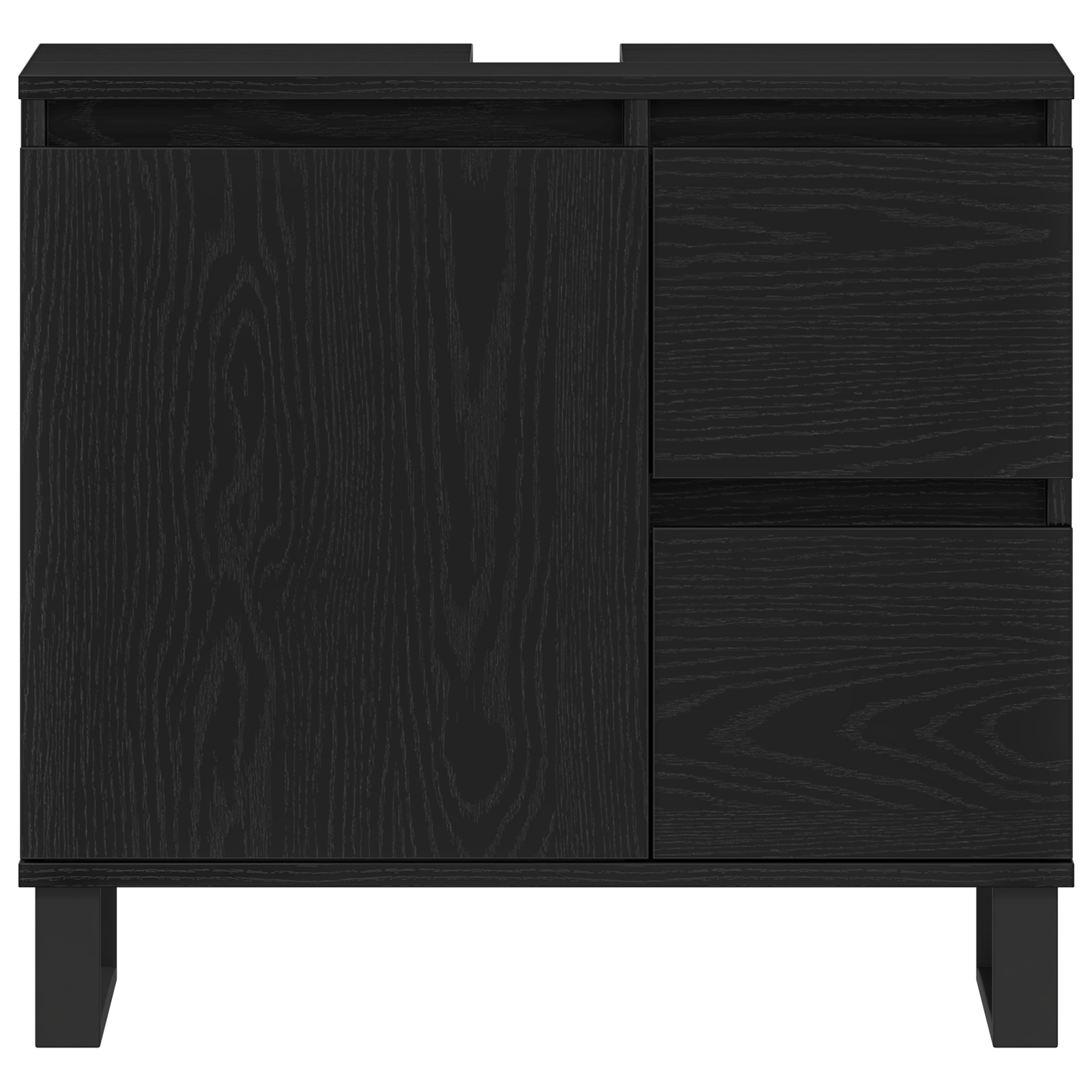 Bathroom Sink Cabinet Black Oak 65x33x60 cm Engineered Wood - Image 6