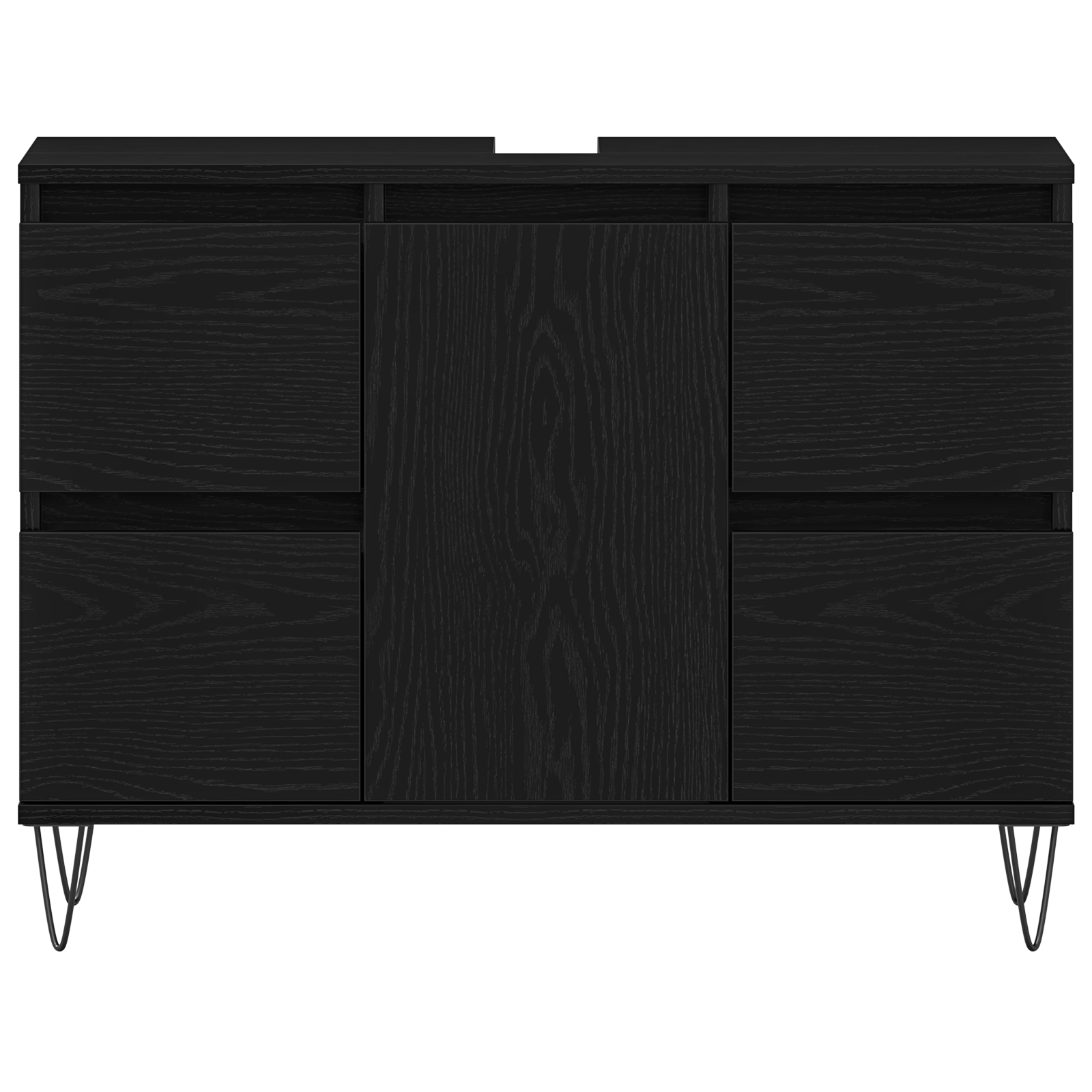 Bathroom Sink Cabinet Black Oak 80x33x60 cm Engineered Wood - Image 6