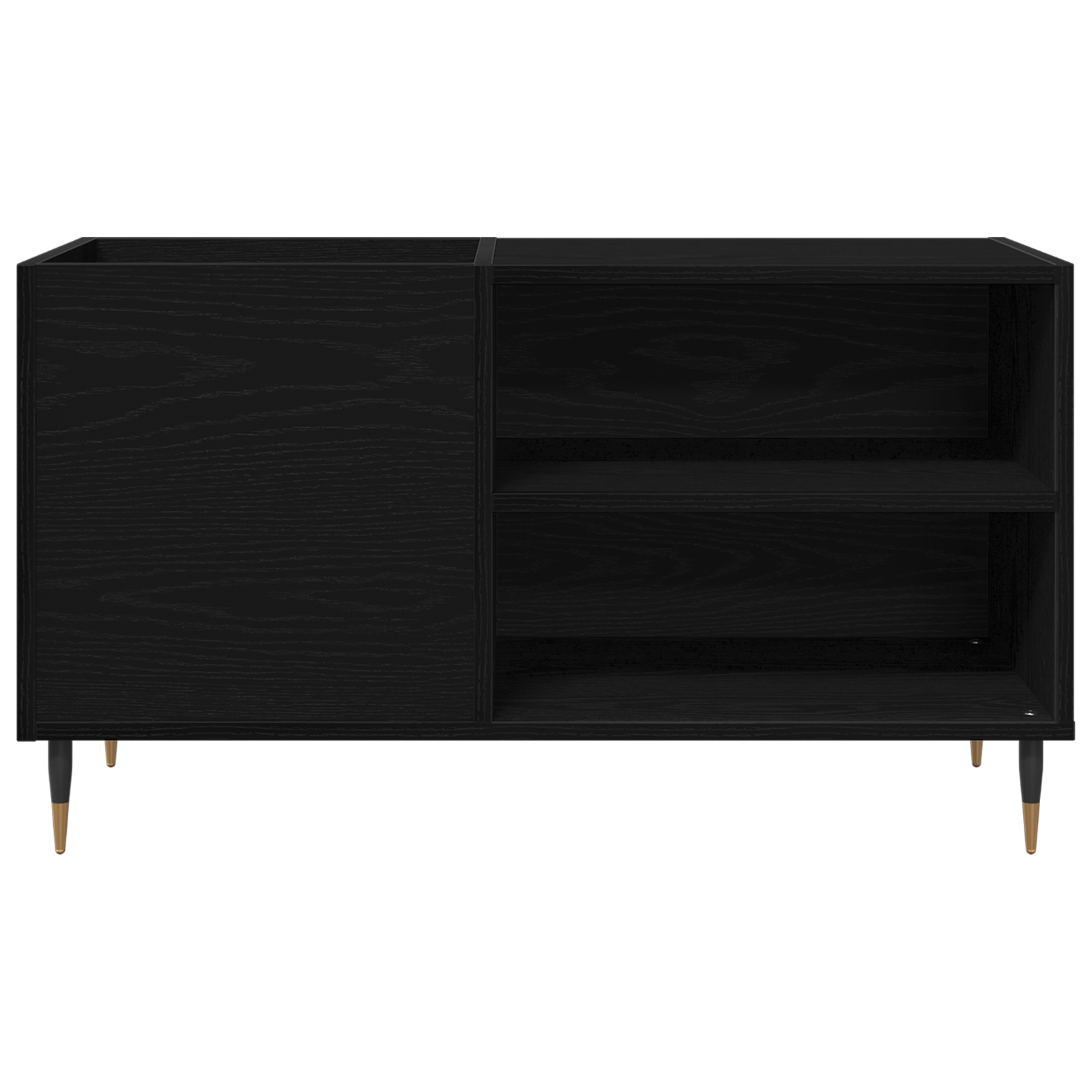 Record Cabinet Black Oak 84,5x38x48 cm Engineered Wood - Image 6